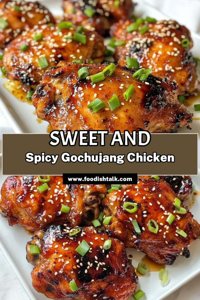 Discover the ultimate Gochujang chicken recipe with this Sticky Honey Gochujang Chicken! Easy to prepare, this sticky honey chicken marinade transforms juicy Korean chicken thighs into a mouthwatering delight. Perfect for your next BBQ or family dinner, this spicy honey chicken will impress everyone. Try this easy grilled chicken recipe today and savor the delicious flavors! Save this recipe for later! #GochujangChicken #KoreanChicken #StickyHoneyChicken #EasyGrilledChicken