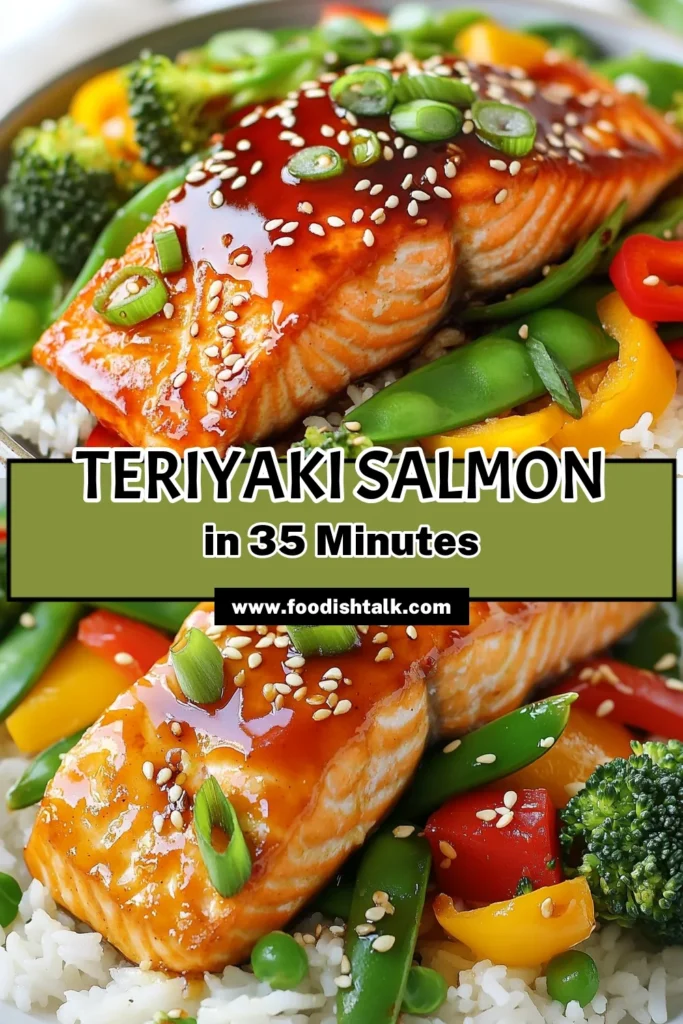 Discover the ultimate teriyaki salmon recipe that combines flaky salmon with vibrant baked vegetables for a healthy salmon dinner. This easy teriyaki salmon is marinated in a delicious salmon teriyaki marinade, making it a breeze to prepare on a busy night. Bake it all on one sheet pan for a quick clean-up! Perfectly served over jasmine rice, this dish will become a family favorite. Save this recipe today! #TeriyakiSalmon #HealthyDinner #SheetPanMeals #EasyRecipes