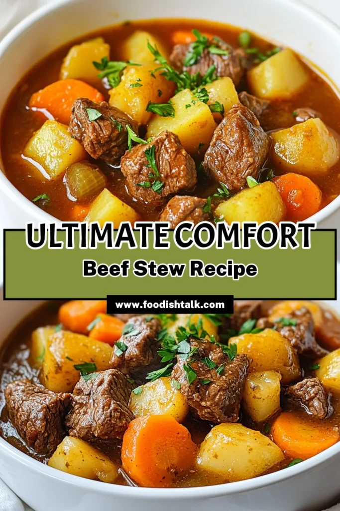 Warm up with this delicious Pioneer beef stew recipe! This easy beef stew features tender beef chuck, hearty vegetables like carrots and potatoes, and a flavorful broth that will comfort you on chilly days. Perfect for family dinners, this homemade beef stew is not only packed with nutrients but is also simple to make. Try it today and enjoy the ultimate cozy meal! Save this recipe for later! #PioneerBeefStew #EasyBeefStew #HeartyStew #HomemadeBeefStew