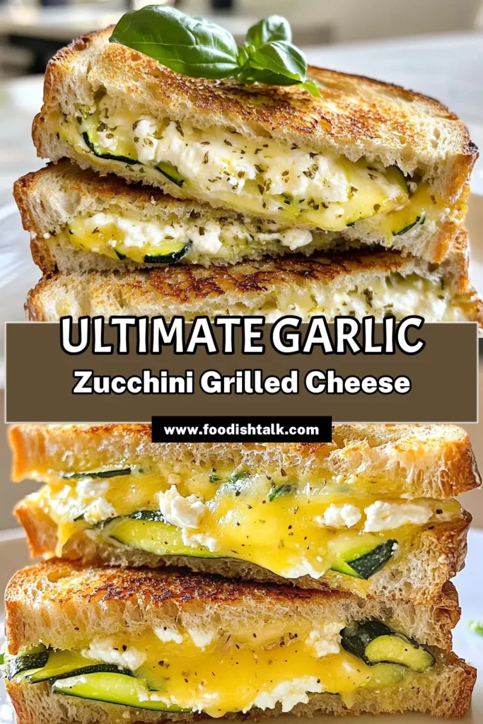 Discover the deliciousness of Garlic Butter Zucchini Grilled Cheese! This easy zucchini grilled cheese recipe combines the goodness of whole-grain bread, melty mozzarella, and tangy feta for a perfect grilled cheese sandwich. Enjoy the rich garlic butter flavor and fresh zucchini in every bite. Perfect for a quick meal! Try this mozzarella feta grilled cheese today and elevate your lunch game. Save this recipe for later! #GrilledCheese #ZucchiniRecipe #EasyMeal #ComfortFood