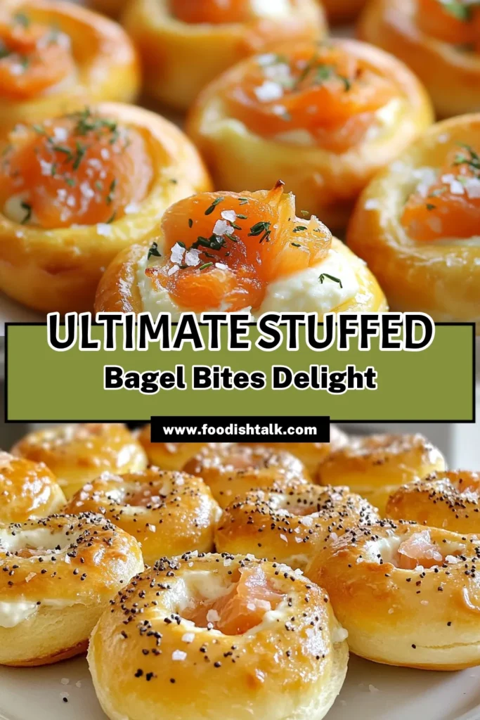 Indulge in this delicious stuffed bagel bites recipe that's perfect for any occasion! These homemade bagel bites, filled with creamy cream cheese and your choice of delicious fillings, are easy to make and baked to golden perfection. Perfect for snacking or entertaining, these are a must-try for bagel lovers. Get the kids involved and create your own easy bagel bites today! Save this recipe for later! #StuffedBagelBites #HomemadeBagelBites #EasyBagelBites #BakedBagelBites