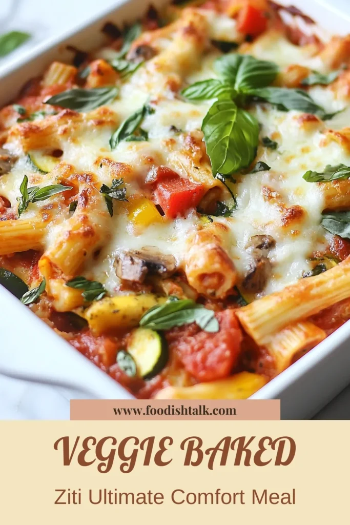 Discover the ultimate veggie baked ziti that’s a perfect fit for any dinner table! This healthy baked ziti recipe combines fresh vegetables with creamy cheeses for a vegetarian pasta bake that everyone will love. Enjoy this easy ziti pasta recipe that's packed with flavor and nutrition. Don't miss out—save this baked ziti with vegetables recipe for your next meal! #BakedZiti #VeggieRecipe #HealthyEating #PastaLove