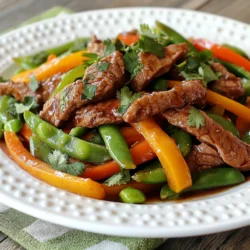 Cowboy Stir Fry uses fresh and simple ingredients. Here’s what you need: - 1 lb beef sirloin, thinly sliced - 2 tablespoons vegetable oil - 1 medium onion, sliced - 2 cloves garlic, minced - 1 bell pepper (red or green), sliced - 1 cup snap peas, trimmed - 1 cup corn kernels (fresh or frozen) - 2 medium carrots, julienned - 3 tablespoons soy sauce - 1 tablespoon Worcestershire sauce - 1 teaspoon smoked paprika - Salt and pepper to taste - Fresh cilantro, for garnish Each ingredient plays a key role. The beef sirloin provides protein and flavor. Use good quality meat for the best taste. The vegetable oil helps the beef sear well and adds a nice touch. Onions and garlic add depth. They release sweet and savory notes when cooked. The bell pepper gives color and sweetness. Snap peas and corn add crunch and a hint of sweetness. Carrots not only give a pop of color but also add some natural sweetness. Soy sauce and Worcestershire sauce bring umami. They enhance the dish's savory profile. Smoked paprika adds a hint of smokiness, making the dish unique. Salt and pepper are essential for balancing flavors. Finally, fresh cilantro brightens the dish and adds freshness. These ingredients come together to create a dish that’s not only delicious but also easy to prepare. {{ingredient_image_1}} 1. First, heat 1 tablespoon of vegetable oil in a large skillet over medium-high heat. 2. Add the sliced beef sirloin once the oil is hot. 3. Season the beef with salt, pepper, and smoked paprika. 4. Stir-fry the beef for about 3-4 minutes until it turns brown. 5. Remove the beef from the skillet and set it aside for later. 1. In the same skillet, add the remaining tablespoon of oil. 2. Toss in the sliced onion and cook for 1-2 minutes until it softens. 3. Add the minced garlic, stirring for about 1 minute. 4. Next, add the sliced bell pepper and stir-fry for another 2 minutes. 5. Incorporate the snap peas, corn, and julienned carrots. 6. Cook everything for about 3-4 minutes until the veggies are tender-crisp. 1. Return the cooked beef to the skillet with the vegetables. 2. Add the soy sauce and Worcestershire sauce, stirring well. 3. Cook for an additional minute to heat everything through. 4. Adjust seasoning with salt and pepper if needed. 5. Remove from heat and garnish with fresh cilantro before serving. To boost flavor, use fresh herbs and spices. They add a lot of taste. Here are some seasoning tips: - Add salt and pepper to taste. - Use smoked paprika for a rich, smoky flavor. - Try adding a pinch of cayenne for heat. Fresh herbs like cilantro brighten the dish. Sprinkle chopped cilantro on top before serving. This adds color and freshness. Stir-frying is fast and fun. Here are best practices for a great stir-fry: - Use high heat to cook quickly. - Keep all ingredients ready before cooking, so you don’t waste time. - Stir often to prevent sticking and burning. For tender beef, slice it thinly against the grain. This keeps it juicy and soft. Cook it in batches if your pan is small. This way, it browns well. A great dish deserves a great look. Here are some garnishing suggestions: - Use fresh cilantro as a colorful garnish. - Add lime wedges for a zesty touch. For serving, a large bowl works well. You can also serve it on a platter for sharing. Pair it with rice or fresh tortillas for a complete meal. Enjoy your Cowboy Stir Fry! Pro Tips Slice Against the Grain: For tender beef, always slice the sirloin against the grain. This helps to break down the muscle fibers and results in a more tender bite. Prep All Ingredients First: Stir frying is a quick cooking method. To ensure everything cooks evenly, prepare and chop all your ingredients before you start cooking. Add Veggies in Stages: Different vegetables take different amounts of time to cook. Start with those that need longer cooking times and add quicker-cooking veggies later for the best texture. Use a Hot Pan: Make sure your skillet or wok is hot before adding ingredients. This helps to sear the meat and vegetables quickly, locking in flavors and moisture. {{image_2}} You can swap the beef for chicken or pork in this dish. Chicken breast works well, sliced thin. It cooks fast and absorbs flavors nicely. Pork also adds a rich taste. For a vegetarian option, try tofu. Firm tofu soaks up the sauce and keeps its shape. You can also use tempeh for a nutty flavor. Feel free to mix in other vegetables. Broccoli, zucchini, or mushrooms can add great texture. You can also try asparagus or bell peppers in different colors for fun. Think about using seasonal veggies too. In summer, fresh tomatoes or green beans shine. In fall, add squash or sweet potatoes for warmth. You can serve Cowboy Stir Fry in many ways. A bowl is quick and easy, perfect for busy nights. You can also lay it out on a platter for sharing. For a fun twist, use it as a taco filling. Just scoop some stir fry into a tortilla. Or, wrap it in a burrito for a hearty meal. To store your Cowboy Stir Fry, let it cool first. Place it in an airtight container. This keeps the flavors fresh and safe. Store it in the fridge. It lasts about 3 to 4 days. If you want it to last longer, consider freezing it. When reheating, I recommend using a skillet. Just add a splash of water to keep it moist. Stir it often to heat evenly. You can also use the microwave, but be careful. Heat it in short bursts to avoid overcooking. If you freeze it, store in a freezer-safe container. It can last up to 3 months. For meal prep, chop your veggies and slice the beef ahead of time. This saves you tons of time during the week. Portion the stir fry into containers for quick meals. You can pair it with rice or noodles for a complete dish. You can serve Cowboy Stir Fry with many tasty sides. Here are some great options: - Rice: White, brown, or fried rice works well. - Noodles: Try egg noodles or rice noodles for a fun twist. - Salad: A fresh green salad adds crunch and color. - Bread: Warm garlic bread or dinner rolls can soak up the sauce. These sides will balance the rich flavors of the stir fry. Yes, you can make Cowboy Stir Fry ahead of time. Here are some tips for meal prepping: - Cook and Cool: Prepare the dish, then let it cool before storing. - Portion: Divide it into meal-sized containers for easy access. - Refrigerate: Store in the fridge for up to three days. - Reheat: When ready to eat, reheat on the stove or in the microwave. This makes weeknight dinners quick and easy. To add some heat to Cowboy Stir Fry, try these tips: - Chili Paste: Stir in a spoonful of chili paste during cooking. - Fresh Chilis: Add sliced jalapeños or serrano peppers for a fresh kick. - Red Pepper Flakes: Sprinkle red pepper flakes on top before serving. - Hot Sauce: Drizzle your favorite hot sauce over the dish. These options let you customize the spice level to your liking. This blog covered the key steps and ingredients for a great Cowboy Stir Fry. You learned about cooking techniques, seasoning tips, and ingredient swaps to fit your taste. Remember, stir-frying is quick and fun! Feel free to get creative with your choice of protein and veggies. Leftovers can make meal prep easier, so store wisely for tasty meals later. Enjoy making your Cowboy Stir Fry just the way you like it!