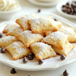 When making cannoli cookies, you need to gather a few simple ingredients. Here’s what you will need: - 1 cup all-purpose flour - 1/2 teaspoon baking powder - 1/4 teaspoon salt - 1/2 teaspoon cinnamon - 1/2 cup unsalted butter, softened - 1/2 cup granulated sugar - 1 large egg - 1 teaspoon vanilla extract - 1/2 cup ricotta cheese - 1/4 cup mini chocolate chips - 1/4 cup powdered sugar (for dusting) These ingredients come together to create soft, sweet cookies with a hint of cinnamon and a delightful creaminess from the ricotta. Each bite is a mini celebration! Make sure to use room temperature butter and egg for the best mix. The ricotta cheese adds a nice texture and flavor. The mini chocolate chips bring a touch of sweetness that pairs perfectly with the other ingredients. If you want to have fun, you can even add a dash of zest from an orange or lemon to brighten up the flavor. This recipe is flexible, so feel free to get creative! {{ingredient_image_1}} First, preheat your oven to 350°F (175°C). This step is key for even baking. While the oven warms up, grab your baking sheet and line it with parchment paper. This paper helps the cookies not stick. In a medium bowl, mix the dry ingredients. Combine 1 cup of flour, 1/2 teaspoon of baking powder, 1/4 teaspoon of salt, and 1/2 teaspoon of cinnamon. Whisk them together well and set this bowl aside. In a large bowl, cream together 1/2 cup of softened butter and 1/2 cup of granulated sugar. Beat them until the mix looks light and fluffy. Now, add in 1 large egg and 1 teaspoon of vanilla extract. Mix these in until smooth. Next, take the dry mix and add it to the wet mix. Stir until just combined. Don’t overmix. Gently fold in 1/2 cup of ricotta cheese and 1/4 cup of mini chocolate chips. Make sure everything blends nicely. Using a tablespoon, scoop out some dough and roll it into a ball. Place each ball on the lined baking sheet, leaving about 2 inches between them. Now, it’s time to bake! Put the tray in the oven and bake for 12 to 15 minutes. The edges should be golden, but the centers should stay soft. When they’re done, remove them from the oven. Let the cookies cool on the baking sheet for 5 minutes. After that, move them to a wire rack to cool completely. Finally, dust the cookies with 1/4 cup of powdered sugar before you serve them. Enjoy your sweet treat! To get the best texture in your cannoli cookies, focus on a few key steps. First, use softened butter. This helps create a light and fluffy dough. Make sure to mix well but avoid overmixing. Overmixing can lead to tough cookies. When you fold in the ricotta and chocolate chips, do it gently. This keeps the dough airy and soft. Spices can really boost the flavor of your cookies. I recommend adding cinnamon, as it brings warmth and sweetness. You can also try nutmeg for a hint of spice. If you love citrus, a little lemon zest brightens up the taste. Just remember to keep it balanced. A small amount goes a long way! Presentation matters! After cooling, dust your cookies with powdered sugar. This gives them a lovely finish. For extra flair, arrange them on a nice plate. You can add mini chocolate chips around the cookies for a fun look. Serve with whipped cream on the side for dipping. This makes them even more delightful! Pro Tips Chill the Dough: For a firmer dough and better shape retention, chill the cookie dough in the refrigerator for about 30 minutes before baking. Use Fresh Ricotta: Opt for fresh ricotta cheese for a creamier texture and richer flavor in your cookies. Experiment with Fillings: Feel free to add your favorite mix-ins such as chopped nuts, dried fruit, or different kinds of chocolate chips for a unique twist. Perfect Baking Time: Keep an eye on your cookies while baking; every oven is different, so remove them when they are golden around the edges but still soft in the center. {{image_2}} You can swap granulated sugar for other sweeteners. Try using honey or maple syrup. Both add a unique flavor. If you want a low-calorie option, use stevia or erythritol. Just remember, these sweeteners might change the texture a bit. So, play around with small amounts first. Mix-ins can change the game for your cannoli cookies. Instead of mini chocolate chips, try crushed nuts, or dried fruit. You can also use different types of chocolate. Dark chocolate adds richness, while white chocolate gives a sweet touch. If you love citrus, add some lemon or orange zest for a fresh twist. If you need gluten-free cookies, use almond flour or a gluten-free blend. Just swap the all-purpose flour with your choice. You may need to adjust the baking time. Always check the dough for the right texture. These cookies will still taste amazing, just like the original! To keep your cannoli cookies fresh, store them in an airtight container. Use parchment paper between layers to prevent sticking. This simple step helps maintain their soft texture. Place the container in a cool, dry place, away from direct sunlight. For best taste, eat within a week. Freezing cannoli cookies is easy. First, let the cookies cool completely. Place them in a single layer on a baking sheet. Freeze for about one hour until firm. Then, transfer the cookies to a freezer-safe bag. Remove as much air as possible, and seal tightly. They can last up to three months in the freezer. Cannoli cookies stay fresh for about five to seven days at room temperature. If you freeze them, they can last much longer. Always check for signs of spoilage. If they look or smell off, it’s best to toss them. Enjoy your cookies while they are still soft and tasty! Cannoli cookies are sweet treats inspired by classic Italian cannoli. They have a soft, chewy texture and a rich flavor. Made with ricotta cheese, these cookies may also have mini chocolate chips mixed in. You can dust them with powdered sugar for a lovely finish. Yes, you can make cannoli cookies ahead of time. After baking, let them cool completely. Place them in an airtight container. They will stay fresh for about five days at room temperature. For longer storage, you can freeze them. Just remember to thaw them before serving. You can use cream cheese or mascarpone cheese as substitutes for ricotta. Both options will give the cookies a creamy texture. However, they may alter the flavor slightly. If you want a lighter option, try cottage cheese. Just blend it well to make it smooth. In this post, we explored how to make delightful cannoli cookies. You learned the key ingredients, simple steps, and cooking tips for perfect texture. I shared fun variations to suit your taste. Proper storage advice helps keep your cookies fresh. Enjoy making these treats and share them with friends. The joy of baking can create sweet memories and delicious results. You have the tools to create something delightful!