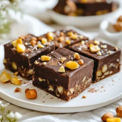 To make delicious homemade chocolate bars, gather these key ingredients: - 1 cup cocoa powder - 1/2 cup coconut oil, melted - 1/2 cup honey or maple syrup - 1/4 cup almond milk (or any milk of choice) - 1 teaspoon vanilla extract - 1/4 teaspoon sea salt These ingredients create a rich chocolate base. Cocoa powder gives the deep flavor. Coconut oil helps bind the mix. Honey or maple syrup adds sweetness. Almond milk makes it creamy. Vanilla and sea salt enhance the taste. You can make your chocolate bars even better with fun add-ins: - 1/2 cup mixed nuts: almonds, walnuts, or cashews, chopped - 1/4 cup dried fruit: cranberries or apricots, chopped (optional) - 1/4 cup dark chocolate chips (optional for extra texture) These additions add crunch and flavor. Nuts give a nice bite, while dried fruit adds sweetness. Dark chocolate chips make it even richer. Feel free to mix and match to fit your taste! {{ingredient_image_1}} Start by gathering your wet ingredients. In a mixing bowl, combine 1/2 cup of melted coconut oil, 1/2 cup of honey or maple syrup, 1/4 cup of almond milk, 1 teaspoon of vanilla extract, and 1/4 teaspoon of sea salt. Whisk these together until you have a smooth blend. Next, it’s time to add the cocoa powder. Gradually sift in 1 cup of cocoa powder while stirring. This step is key to avoid lumps. Keep mixing until you achieve a thick and creamy chocolate mixture. Now, let's make your chocolate bars even more exciting! Fold in 1/2 cup of chopped mixed nuts, like almonds, walnuts, and cashews. If you want extra flavor, add 1/4 cup of chopped dried fruit, like cranberries or apricots. For a delightful crunch, mix in 1/4 cup of dark chocolate chips. Prepare your baking dish by lining it with parchment paper. Use a small square dish, about 8x8 inches. Then pour the chocolate mixture into the dish. Spread it evenly with a spatula. To ensure there are no air bubbles, gently tap the dish on the counter. Now, place your dish in the refrigerator. Chill the mixture for at least 1 to 2 hours until the bars are firm. Once set, lift the bars out using the parchment paper. Cut them into squares or rectangles, depending on your preference. Enjoy your homemade chocolate bars! To make your chocolate bars smooth, avoid lumps when adding cocoa powder. Sift the cocoa powder into your mixture. This helps break up any clumps. Stir slowly and gently as you mix. This will keep your mixture creamy and thick. When serving your bars, arrange them on a nice plate. You can cut them into squares or rectangles. To make them look fancy, dust them with powdered cocoa. Another fun idea is to drizzle some melted chocolate on top. This adds charm and taste. One common mistake is having a runny or crumbly texture. Make sure to mix well to avoid this. Also, check your storage practices. Store your bars in an airtight container. Keep them in the fridge to stay fresh for two weeks. This keeps them tasty and firm. Pro Tips Use High-Quality Cocoa Powder: The flavor of your Choco Delight Bars will greatly depend on the quality of cocoa powder you use. Opt for unsweetened, high-quality cocoa for a rich chocolate taste. Experiment with Nut Combinations: Feel free to mix and match your favorite nuts in the recipe. Macadamia nuts, pecans, or pistachios can add unique flavors and textures to your bars. Chill Before Cutting: Allow the bars to chill until completely firm before cutting. This will help achieve clean, even edges and prevent the bars from crumbling. Store Properly: Keep your bars in an airtight container in the refrigerator to maintain freshness and prevent them from becoming too soft or sticky. {{image_2}} You can make your chocolate bars even more exciting. Try adding flavors like peppermint, orange, or espresso. Just a few drops of essential oils or a spoonful of zest can change the whole taste. This is a fun way to make each batch unique! If you follow a specific diet, you can still enjoy chocolate bars. You can make them vegan by using maple syrup instead of honey. For gluten-free options, ensure your cocoa powder is certified gluten-free. You can also skip nuts for a nut-free version. The key is to swap ingredients while keeping the balance. Want to make your bars a bit healthier? You can reduce the sugar by using less honey or maple syrup. You might also replace some coconut oil with applesauce for less fat. Adding superfoods like chia or flax seeds packs in extra nutrition. They provide fiber and omega-3 fatty acids, making your chocolate bars a little better for you! To keep your homemade chocolate bars fresh, use an airtight container. This helps keep moisture out and preserves flavor. You can store them in the fridge for a cool treat. If you want to keep them longer, consider freezing. Just wrap each piece in plastic wrap and place them in a freezer bag. Homemade chocolate bars last up to two weeks in the fridge. If you freeze them, they can last up to three months. Look for changes in color or a dry texture. If the chocolate tastes bitter or off, it's best to toss it. Fresh chocolate should taste rich and smooth. Always trust your senses when it comes to food safety! Homemade chocolate bars need about 1 to 2 hours to set in the fridge. The exact time can change based on a few factors. If your kitchen is warm, it may take longer. If the mixture is thick, it might also need extra time. Always check to see if the bars feel firm before cutting them. Yes, you can use different sweeteners. Honey and maple syrup are great choices, but you can try agave or stevia. If you switch sweeteners, adjust the amount. For stevia, use much less since it is sweeter. Always taste the mixture before pouring it into the dish to ensure it is just right. You can use other oils if you need to. Olive oil gives a fruity flavor, while vegetable oil has a neutral taste. If you want a creamy texture, try butter. Each option can change the flavor and firmness of the bars. Keep this in mind when choosing a substitute. Making homemade chocolate bars is fun and rewarding. You learned about key ingredients like cocoa powder and coconut oil. You discovered how to mix and match fun add-ins such as nuts and dried fruit. With my tips, you can fix common mistakes and create smooth, tasty bars. Remember to store them well for fresh flavors, and feel free to experiment with different sweeteners and flavors. Now you’re ready to make your own chocolate treats. Enjoy the process and share your creations!