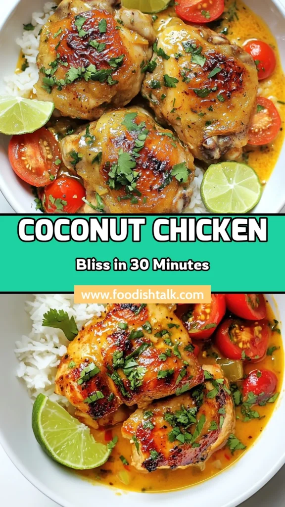 Discover the deliciousness of Brazilian Coconut Chicken with this easy chicken thighs recipe! This healthy coconut chicken dish combines succulent chicken with creamy coconut milk in a tropical chicken curry that's bursting with flavor. Perfect for weeknight dinners, this coconut milk chicken recipe will impress family and friends. Try it out today and bring a taste of Brazil to your table! Save this recipe for later! #BrazilianCoconutChicken #TropicalChickenCurry #EasyChickenThighs #HealthyCoconutChicken