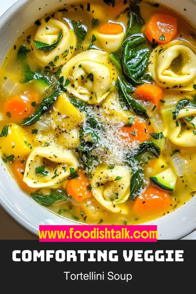 Warm up with this delicious vegetarian tortellini soup, a hearty soup recipe that's perfect for any occasion. Made with fresh veggies and cheese tortellini, this easy vegetarian meal is packed with flavor and nutrition. Prepare it in just 35 minutes using vegetable broth for a comforting bowl of goodness. Try this cheesy tortellini soup today and enjoy the delightful combination of ingredients. Save this recipe for a cozy night in! #VegetarianTortelliniSoup #HeartySoupRecipes #EasyVegetarianMeals #CheesyTortelliniSoup