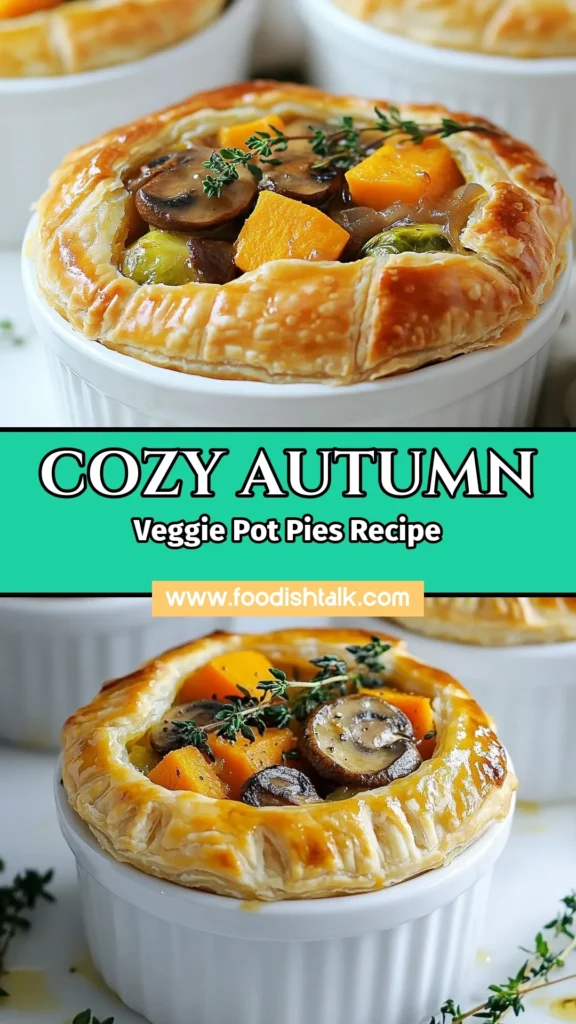 Warm up your fall with this delightful Autumn veggie pot pie! This vegetarian pot pie recipe features savory butternut squash pot pie filling, packed with seasonal veggies for a comforting meal. Perfect for the holidays, it’s a vegan pot pie option too! Enjoy this fall comfort food recipe and make your family smile. Save this recipe for a cozy dinner! #AutumnVeggiePotPie #VegetarianPotPie #FallComfortFood #VeganPotPie