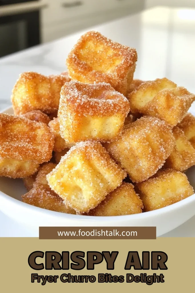 Indulge in these delicious Air Fryer Churro Bites for a sweet treat that’s quick and easy! This Easy Churro Recipe features crispy, cinnamon sugar churros made in your air fryer. Perfect for dessert lovers, these Quick Churro Bites are a healthier option without sacrificing flavor. Save this recipe for your next gathering or cozy night in! Try it today! #AirFryerChurroBites #CinnamonSugarChurros #AirFryerDesserts #EasyChurroRecipe