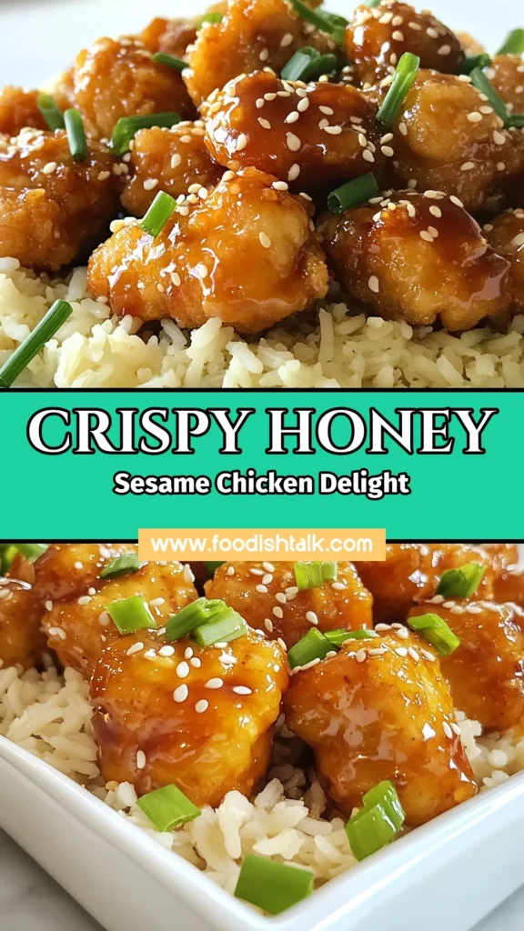 Discover the goodness of this easy honey sesame chicken recipe that transforms ordinary chicken into a crunchy, flavorful delight! This healthy chicken dinner is perfect for a quick meal and pairs beautifully with brown rice. Try this healthy sesame chicken with brown rice for a nutritious twist on classic stir fry! Save this crunchy chicken recipe for a delicious weeknight dish. #HealthyEating #ChickenRecipes #DinnerInspiration #StirFry