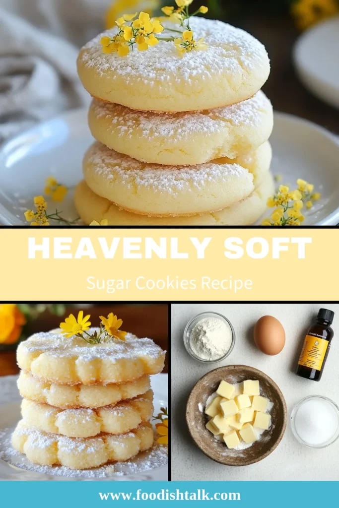 Indulge in these cloud-soft sugar cookies, the ultimate easy sugar cookie recipe for any occasion! These fluffy sugar cookies are homemade and rolled in powdered sugar for that perfect sweet touch. With just a few simple ingredients, you'll have 24 irresistible cookies ready in no time. Try this delicious recipe today and treat yourself and your loved ones! Save this for your next baking adventure! #SugarCookies #Baking #CookieRecipe #DessertIdeas