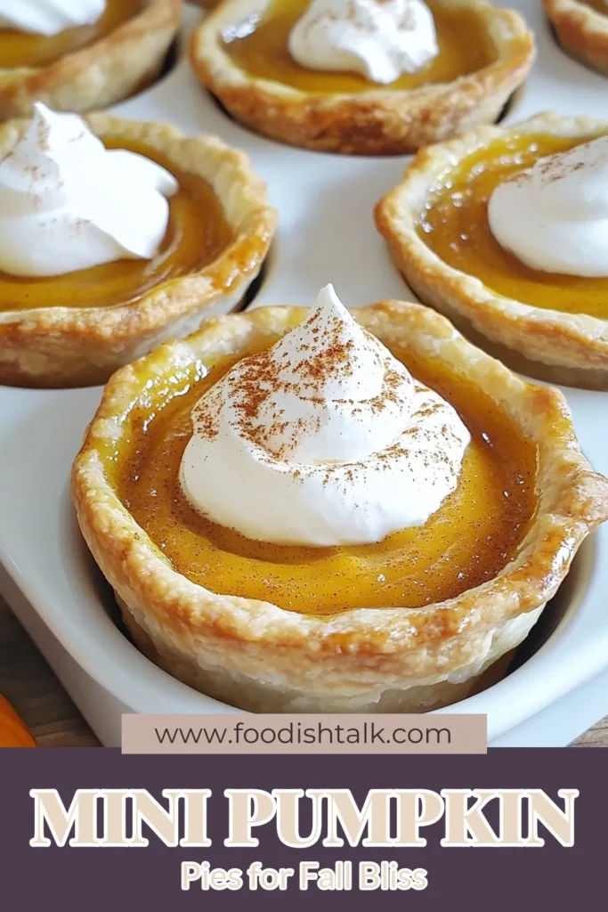 Indulge in these delightful mini pumpkin pies, the perfect easy pumpkin pie recipe for your fall dessert ideas! These homemade pumpkin pies are made with simple ingredients and are sure to impress everyone at your gatherings. With a creamy pumpkin filling nestled in flaky crusts, they make for a charming and tasty treat. Try this quick pumpkin dessert recipe today and delight your taste buds! Save this recipe for your next autumn celebration! #MiniPumpkinPies #FallDessertIdeas #EasyPumpkinPieRecipe #PumpkinDessertRecipes