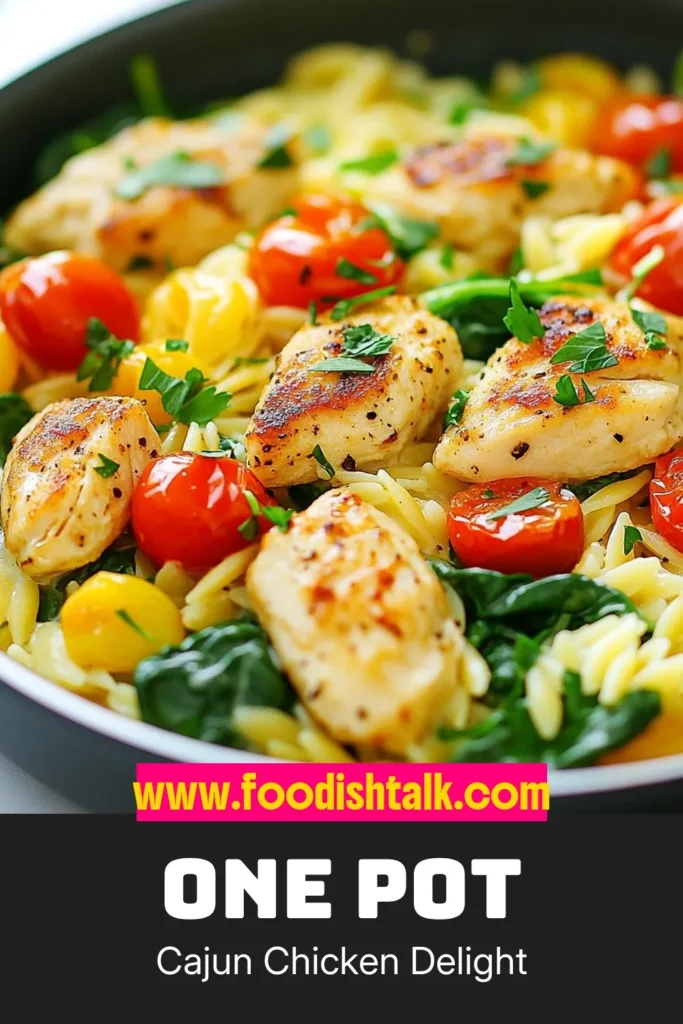 Looking for a delicious twist on dinner? Try this One-Pot Cajun Chicken Alfredo Orzo. This creamy Cajun pasta combines tender chicken and flavorful orzo in just one pot. Perfect for a quick weeknight dinner recipe! With our Cajun chicken alfredo recipe, you can whip up this easy chicken pasta dish that's sure to impress. Pin it now and enjoy a delightful meal tonight! #CajunChickenAlfredo #OnePotOrzo #EasyChickenPasta #CreamyCajunPasta