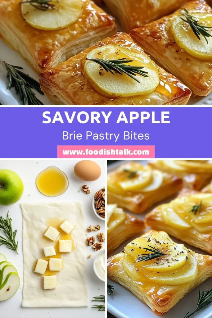 Delight your guests with these irresistible Apple Brie Bites, a must-try puff pastry appetizer! These sweet and savory snacks combine creamy Brie, fresh apples, and honey rosemary puff pastry for a unique flavor experience. Perfect for any gathering, these easy party appetizers are sure to impress. Don't miss out on this delicious recipe—save it for your next celebration! #PuffPastryAppetizer #SweetAndSavorySnacks #EasyPartyAppetizers #AppleBrieBites
