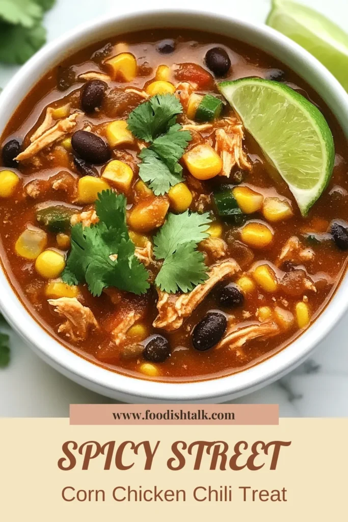Discover the irresistible flavor of street corn chicken chili, a healthy chicken chili recipe that's both easy and bursting with deliciousness! This shredded chicken chili features corn and beans, making it the perfect hearty meal. Enjoy a spicy chicken chili recipe that's ready in just 35 minutes. Try it today and savor every bite! Save this recipe for your next cozy meal! #StreetCornChickenChili #HealthyChili #EasyChili #SpicyChickenChili