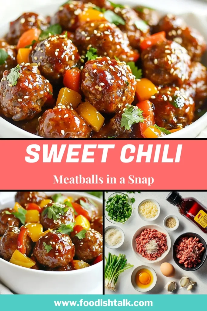 Looking for a delicious and easy meatball recipe? Try these Crockpot sweet chili meatballs! Made with ground beef and coated in a flavorful sweet chili sauce, these Asian-inspired meatballs are sure to impress. Perfect for weeknight dinners or gatherings, simply mix, shape, and let your crockpot do the work. Don’t miss out on this tasty ground beef crockpot recipe – save it for your next meal! #CrockpotMeatballs #EasyRecipes #SweetChiliSauce #AsianInspiredCooking