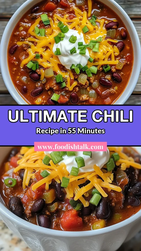 Discover the ultimate chili recipe that's perfect for beginners! This easy ground beef chili explodes with flavor while being customizable for a healthy vegetarian chili option. Packed with beans and spices, this spicy chili with beans is sure to impress. It's not just delicious but also simple to make in under an hour. Save this best chili for beginners recipe for your next cozy night in! #ChiliRecipe #HealthyEating #EasyRecipes #FoodLovers