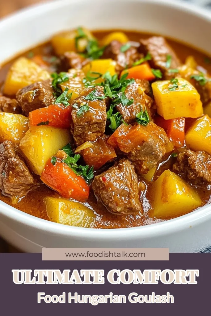 Discover the rich flavors of this authentic Hungarian goulash recipe! This hearty beef goulash stew features tender beef, vibrant bell peppers, and hearty goulash ingredients like potatoes and spices cooked to perfection. Experience traditional goulash cooking方法 that will impress your family and friends. Perfect for cozy dinners, this recipe is sure to be a favorite. Save this recipe to elevate your meals! #HungarianGoulash #BeefGoulashStew #AuthenticHungarianCuisine #GoulashRecipe