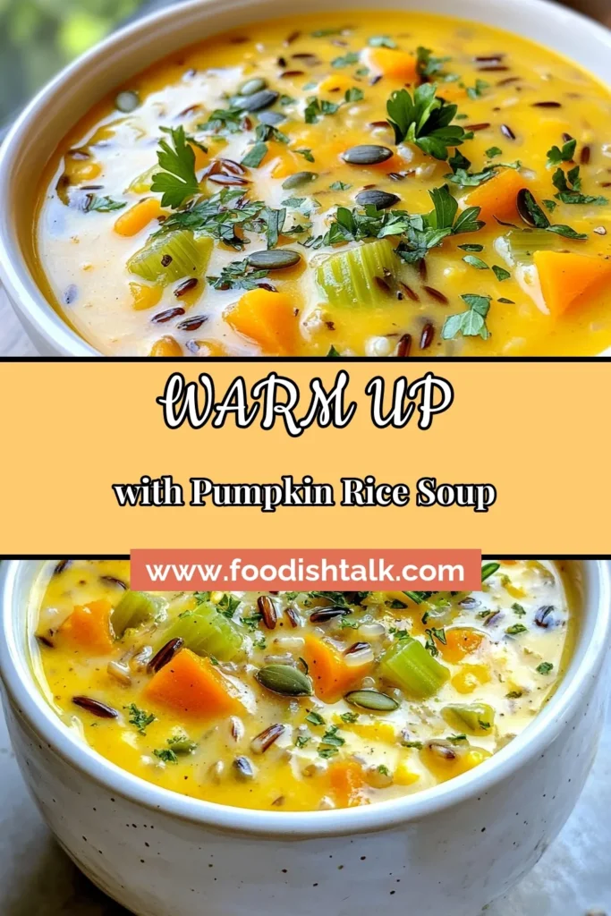 Warm up this season with a delicious bowl of Pumpkin Wild Rice Soup! This creamy vegan pumpkin soup recipe is a healthy fall soup perfect for cozy nights. Made with wild rice, pumpkin puree, and aromatic spices, it's rich in flavor and nutrients. Easy to make and satisfying, this soup is ideal for meal prep or family dinners. Try this pumpkin puree recipe today and savor the goodness! Save this recipe! #PumpkinWildRiceSoup #VeganSoup #HealthyFallRecipes #CreamySoup