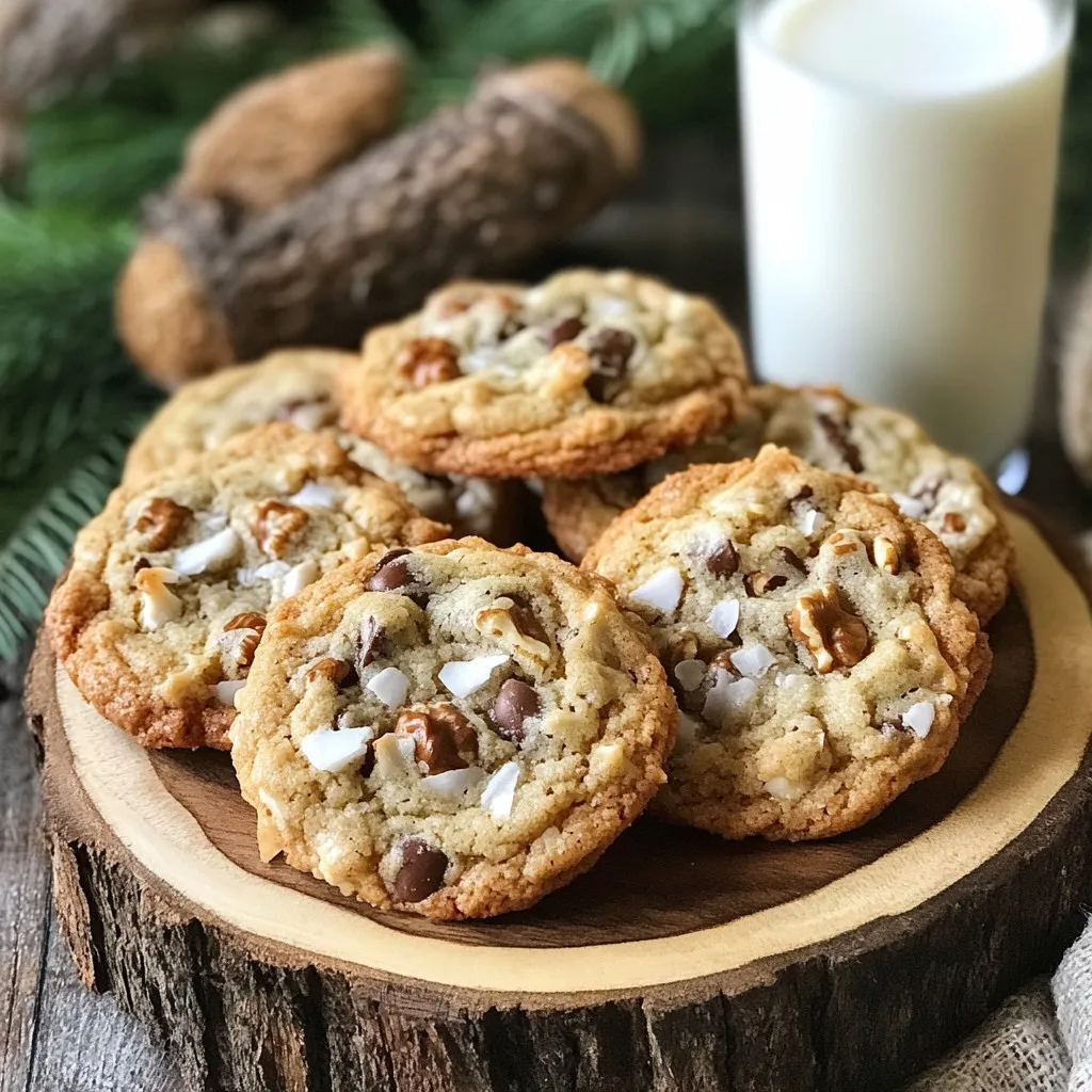 - Butter, sugars, and eggs - 1 cup (2 sticks) unsalted butter, softened - 1 cup granulated sugar - 1 cup packed brown sugar - 2 large eggs - 1 teaspoon vanilla extract These ingredients form the base of the cookie. The butter gives it a rich flavor. The sugars add sweetness and help create a nice texture. The eggs bind everything together and add moisture. - Dry ingredients and mix-ins - 2 cups all-purpose flour - 1 teaspoon baking soda - 1 teaspoon salt - 2 cups rolled oats - 1 cup chopped walnuts (or pecans) - 1 cup chocolate chips - 1 cup shredded coconut The flour provides structure to the cookie. Baking soda helps it rise and become fluffy. Salt balances the sweetness. Oats add chewiness. Walnuts or pecans give a nice crunch. Chocolate chips bring sweetness, and coconut adds a tropical flair. - Optional substitutions or additions - For a nut-free option, leave out the nuts. - Use different nuts, like almonds or hazelnuts. - Swap chocolate chips for white chocolate or butterscotch. - Add spices like cinnamon for a warm flavor. These suggestions can change the cookie's taste and texture. Feel free to get creative! {{ingredient_image_1}} - First, preheat your oven to 350°F (175°C). - Line two baking sheets with parchment paper. This step keeps the cookies from sticking. - In a large bowl, cream together 1 cup of softened butter, 1 cup of granulated sugar, and 1 cup of brown sugar. Mix until light and fluffy. - Add 2 large eggs one at a time, mixing well after each. Then, stir in 1 teaspoon of vanilla extract. This adds great flavor. - In a separate bowl, whisk together 2 cups of all-purpose flour, 1 teaspoon of baking soda, and 1 teaspoon of salt. - Gradually add this dry mix to your wet ingredients. Stir until just combined. Don’t over-mix. - Now, fold in 2 cups of rolled oats, 1 cup of chopped walnuts (or pecans), 1 cup of chocolate chips, and 1 cup of shredded coconut. Make sure everything is evenly mixed. - Use a tablespoon or cookie scoop to drop spoonfuls of dough onto your prepared baking sheets. Space them about 2 inches apart. - Bake in the preheated oven for 10-12 minutes. Look for golden edges and soft centers. - Once baked, let the cookies cool on the sheets for 5 minutes. Then, transfer them to wire racks to cool completely. Enjoy making these delightful treats! To get the best cookies, focus on texture. You want them chewy and soft. Start by creaming the butter and sugars well. This adds air and makes them fluffy. When mixing in the eggs, beat them in one at a time. This helps the dough come together. After adding the dry ingredients, mix just until combined. Overmixing can make cookies tough. For cooling, let the cookies rest on the baking sheets for five minutes. This keeps them soft. Then, move them to wire racks. This helps them cool completely. If you store them, keep them in an airtight container. This keeps them fresh for several days. Serve these cookies on a rustic wooden platter. This adds charm and style. Pair them with a cold glass of milk for a classic touch. To enhance flavor, sprinkle a little flaky sea salt on top. It adds a nice contrast to the sweetness. You can also stack them for a fun display. If you want to add more flair, try drizzling melted chocolate over the cookies. This makes them look fancy and taste even better. Add some toasted coconut flakes on top for extra crunch. These little touches make your cookies stand out. Pro Tips Use Room Temperature Butter: Ensure your butter is at room temperature to achieve the perfect creamy texture when creaming with sugars. Don’t Overmix the Dough: Mix just until combined after adding the dry ingredients to keep your cookies tender and chewy. Chill the Dough: For thicker cookies, chill the dough for at least 30 minutes before baking. This helps prevent spreading. Experiment with Mix-Ins: Feel free to customize your cookies by adding dried fruits or different nuts for a unique twist on the classic recipe. {{image_2}} You can change the nuts and chocolates in your cookies. Instead of walnuts, try pecans or almonds. They add a nice crunch. For chocolate, you can use dark, milk, or white chocolate chips. Each type of chocolate brings a unique flavor. If you need a gluten-free option, use gluten-free flour. Many stores sell it now. You can also try oats labeled gluten-free. This way, everyone can enjoy these cookies. Adding spices can make these cookies even better. A touch of cinnamon adds warmth. Nutmeg gives a nice, cozy taste. Just a little is enough to make a big difference. You can also customize the mix-ins. Dried fruits, like raisins or cranberries, pair well with oats. They add sweetness and chewiness. You can even throw in some nuts or seeds for extra texture. Have fun experimenting with flavors! To keep your cookies fresh, store them at room temperature. Place them in an airtight container. This helps them stay soft and tasty. Avoid putting them in the fridge. Cold air can dry them out. If you want to save cookies for later, freeze them. Wrap each cookie in plastic wrap. Then, place them in a freezer bag. They can last up to three months in the freezer. When you are ready to eat them, let them thaw at room temperature. If your cookies get hard, don’t worry! You can soften them. Place a slice of bread in the container with the cookies. The moisture from the bread helps the cookies regain softness. You can also use stale cookies in other recipes. Crumble them into ice cream or mix them into yogurt. They make a delicious topping! You can even blend them into milkshakes for a fun twist. Laura Bush's Cowboy Cookies are special because they mix many tasty ingredients. You get oats, chocolate chips, and nuts all in one cookie. This mix gives each bite a great texture and flavor. The recipe is rich and comforting, making it a favorite for many. Yes, you can make these cookies ahead of time. You can prepare the dough and chill it for up to three days in the fridge. Just scoop the dough onto baking sheets when you are ready to bake. You can also freeze the dough for up to three months. Simply thaw it in the fridge before baking. You can tell the cookies are done when the edges are golden brown. The center should look set but still soft. They will continue to cook a little after you take them out of the oven. Let them cool slightly on the baking sheets before moving them to wire racks. The Cowboy Cookie recipe comes from Laura Bush, the former First Lady of the United States. She shared this recipe during her time in the White House. It reflects a mix of Texas culture and home-baked goodness. The name "Cowboy" highlights the cookie's hearty, rustic appeal. In this guide, we explored the key ingredients for tasty cookies, detailed baking steps, and helpful tips. I shared ways to customize your cookies and how to store them for lasting freshness. Each part helps you make delicious cookies tailored to your taste. If you follow these steps, you will bake cookies that impress. Enjoy your baking journey and have fun experimenting with flavors!