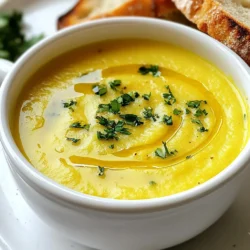 For my immune-boosting garlic soup, I use: - 10 cloves of garlic, minced - 1 medium onion, chopped - 2 tablespoons olive oil - 1 teaspoon ground turmeric - 1 teaspoon ground cumin - 4 cups vegetable broth - 1 cup water - 1 cup kale, chopped - 1 medium carrot, diced - 1 teaspoon fresh thyme or ½ teaspoon dried thyme - Salt and pepper to taste - Juice of 1 lemon - Fresh parsley, chopped (for garnish) Let’s talk about the key ingredients. Garlic is a powerhouse for your immune system. It has compounds that fight germs and infections. The onion adds flavor and has antioxidants that help keep you healthy. Olive oil provides healthy fats which are good for your heart. Turmeric and cumin bring not just flavor, but they also are great anti-inflammatories. Kale is packed with vitamins, and it’s a fantastic source of fiber. Carrots add sweetness and are good for your eyes. To make the soup even better, I like to add fresh parsley on top. It adds color and a fresh taste. You can also drizzle a bit of olive oil for richness. If you want, try adding a squeeze of lemon for extra zing. A slice of crusty whole-grain bread pairs nicely, too. {{ingredient_image_1}} First, gather all your ingredients. You will need 10 cloves of garlic, 1 medium onion, and 2 tablespoons of olive oil. Also, have 1 teaspoon each of ground turmeric and ground cumin ready. Don’t forget 4 cups of vegetable broth, 1 cup of water, and 1 cup of chopped kale. You will also need 1 medium diced carrot, thyme, salt, and pepper. Lastly, prepare the juice of 1 lemon and some fresh parsley for garnish. Start by heating the olive oil in a large pot over medium heat. Add the chopped onions and cook them until they look clear, about 3 to 4 minutes. Next, mix in the minced garlic and cook for 2 more minutes. Stir the garlic until it smells good but be careful not to burn it. Then, add the ground turmeric and cumin, stirring for about 30 seconds. This toasts the spices and brings out their flavor. After that, pour in the vegetable broth and water. Bring this mixture to a boil. Once it bubbles, add the diced carrots, kale, and thyme. Lower the heat and let it simmer with the lid on for 15 to 20 minutes. You want the veggies to be tender and soft. Once done, take the pot off the heat. Now, stir in the lemon juice for a fresh taste. To make the soup smooth, use an immersion blender. If you don’t have one, carefully transfer the soup in batches to a countertop blender. Blend until it is creamy. Finally, taste it and add salt and pepper as needed. Serve the soup hot, garnished with fresh parsley for a lovely touch. To boost the flavor of your garlic soup, start with fresh garlic. Fresh garlic packs a punch. You can also add a splash of vinegar for a tangy kick. A dash of red pepper flakes gives a nice heat. Consider using homemade vegetable broth for a richer taste. You can also add a swirl of cream before serving for a creamy texture. Adjust cooking time based on your vegetable choices. If you add softer veggies like zucchini, cut the simmer time. They cook faster than carrots and kale. If you prefer a thicker soup, let it simmer longer. Just watch the veggies so they don’t get mushy. Always taste as you go. This helps you find a perfect balance. If you're vegan, use a plant-based broth. For gluten-free options, ensure your broth is gluten-free. You can swap kale for spinach if you wish. If you dislike thyme, fresh basil works well too. For a nut-free version, skip any cream toppings. These swaps keep the soup tasty for everyone. Be creative and make it your own! Pro Tips Use Fresh Garlic: Fresh garlic has a more potent flavor and health benefits compared to pre-minced or jarred garlic. Look for firm cloves with no dark spots. Customize the Greens: While kale is a great choice, feel free to substitute with Swiss chard or spinach for a different flavor profile and additional nutrients. Adjust the Thickness: If you prefer a thicker soup, reduce the amount of broth or add a starchy vegetable like potato to achieve your desired consistency. Enhance with Toppings: Consider adding a dollop of yogurt or a sprinkle of red pepper flakes for an extra layer of flavor and creaminess. {{image_2}} Garlic is a superstar for your immune system. It has a compound called allicin. This helps fight germs and viruses. Eating garlic can lower your chances of getting sick. Studies show that people who eat garlic regularly have fewer colds. When you cook garlic, it still keeps its healthy benefits. So, don't skip this key ingredient in your soup. The other ingredients add even more health benefits. Onions contain quercetin, which can reduce inflammation. Turmeric has curcumin, known for its strong anti-inflammatory effects. Kale is packed with vitamins A, C, and K. It boosts your immune system and improves your vision. Carrots add beta-carotene, which helps with skin and eye health. Olive oil contains healthy fats that your body needs. Each ingredient works together to make this soup a nutrient powerhouse. This soup is not just tasty; it’s good for your body too. It can help with digestion due to its high fiber content. The warm broth keeps you hydrated. The lemon juice adds vitamin C, which is great for your skin and health. The fresh parsley on top brings more vitamins and minerals. Enjoying this soup can also lift your spirits, making it a perfect comfort food. With each bowl, you fuel your body while enjoying every spoonful. This garlic soup is already vegan, but you can enhance it. Swap vegetable broth with homemade broth for richer flavor. Use coconut cream instead of olive oil for a creamy touch. This adds a sweet, tropical layer to the soup. You can also add nutritional yeast for a cheesy flavor. It’s loaded with vitamins too. Want to boost nutrition? Try adding beans or lentils for protein. They make the soup more filling. You can also toss in some quinoa, which adds texture and fiber. If you like more veggies, add spinach or peas. These add color and more vitamins. Experiment with different herbs and spices to change the taste. Use rosemary or basil for a fresh twist. They both pair well with garlic. You can also try ginger for a spicy kick. A pinch of chili flakes can add heat if you like it spicy. Each herb brings its own flavor and health benefits. Yes, you can make this soup ahead of time. It tastes even better after sitting for a day. Just let it cool and store it in an airtight container. Store leftovers in the fridge. Use a container that seals well. The soup will stay fresh for about 3-4 days. Yes, this soup is great for freezing. Divide it into portions and place it in freezer-safe bags. It stays good for up to three months. Serve garlic soup with crusty bread or a fresh salad. You can also enjoy it with a sprinkle of cheese on top. You can eat garlic daily for health benefits. Aim for 1-2 cloves a day. This helps boost your immune system and adds flavor to meals. This blog post shared easy steps to make garlic soup. I covered ingredients, cooking tips, and health perks. Remember, garlic boosts your immune system and adds great flavor. You can adapt this soup for diets, too. Feel free to experiment with herbs or add your favorite veggies. Enjoy this tasty dish that warms both the body and mind. It’s healthy, simple, and perfect for sharing. Happy cooking!