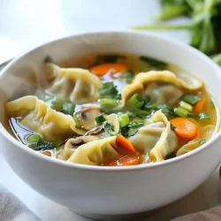 To make Japanese gyoza soup, gather these ingredients: - 20 gyoza (store-bought or homemade) - 4 cups chicken or vegetable broth - 1 cup shiitake mushrooms, sliced - 1 cup bok choy, chopped - 1 small carrot, julienned - 1 small piece ginger, grated - 2 cloves garlic, minced - 2 green onions, chopped - 2 tablespoons soy sauce - 1 tablespoon sesame oil - Salt and pepper to taste - Fresh cilantro, for garnish Choosing the right ingredients makes your soup shine. Here are my top tips: - Gyoza: Fresh gyoza tastes best. If using frozen, check the brand for quality. - Broth: Use low-sodium broth. This keeps flavors balanced and lets you control salt. - Mushrooms: Look for firm, fresh shiitake mushrooms. Avoid any that feel slimy or soft. - Vegetables: Choose vibrant, crisp bok choy and carrots. Fresh produce enhances taste and texture. - Garlic and Ginger: Use fresh garlic and ginger for the best flavor. Dried versions lack that punch. You can easily adapt this recipe for different diets. Here are some ideas: - Vegan: Use vegetable broth and skip the gyoza or use a plant-based version. - Gluten-Free: Choose gluten-free gyoza or make them from rice flour. Check your soy sauce for gluten. - Mushroom-Free: Substitute with zucchini or bell peppers if you dislike mushrooms. - Spicy Kick: Add sliced chili peppers or chili oil for some heat. Adjust to your taste! {{ingredient_image_1}} 1. First, heat 1 tablespoon of sesame oil in a large pot over medium heat. 2. Add 2 cloves of minced garlic and 1 small piece of grated ginger. Sauté for about 1 minute. 3. Next, stir in 1 cup of sliced shiitake mushrooms. Cook for 2-3 minutes until they soften. 4. Pour in 4 cups of chicken or vegetable broth. Bring it to a simmer. 5. Add 2 tablespoons of soy sauce, 1 small carrot (julienned), and 1 cup of chopped bok choy. Cook for about 5 minutes until the veggies are tender. 6. Carefully add 20 gyoza to the pot. Cook them according to the package instructions or for 5-7 minutes if they are fresh. 7. Taste the soup and add salt and pepper to your liking. 8. Once it's all ready, ladle the soup into bowls. Top with chopped green onions and fresh cilantro for garnish. - Make sure to prepare your vegetables before you start cooking. This saves time. - Keep an eye on the gyoza while they cook. You want them heated through but not overcooked. - If you want extra flavor, let the soup simmer a bit longer before adding the gyoza. This helps the broth absorb all the great tastes. While I can't provide images here, you can imagine the colorful veggies and gyoza swimming in a warm broth. Picture the sizzling garlic and ginger as they fill your kitchen with a lovely aroma. When you see the vibrant colors of the bok choy and carrots, you'll know your soup is almost ready. Each step brings you closer to a cozy meal that looks and tastes amazing. To boost the taste of your gyoza soup, use fresh ingredients. Fresh garlic and ginger add a great kick. Sauté them in sesame oil to release their aroma. Add a splash of soy sauce for depth. You can also sprinkle some chili flakes for heat. A splash of rice vinegar at the end brightens the soup. Fresh herbs like cilantro or basil give a nice finish. One big mistake is overcooking the gyoza. Keep an eye on them to ensure they stay tender. Another mistake is not tasting the broth. Always taste and adjust the salt and pepper. Using stale or low-quality broth can dull the soup's flavor. Lastly, don’t skip the fresh herbs. They add color and brightness. To cook gyoza perfectly, follow the package instructions if you use store-bought. If making them fresh, boil them for about 5-7 minutes. You want them cooked through but not mushy. For a crispy touch, pan-fry them first before adding to the soup. This gives a lovely texture contrast. Always ensure your cooking water is well-salted for the best flavor. Pro Tips Use Fresh Ingredients: For the best flavor, opt for fresh vegetables and high-quality broth. Gyoza Cooking Time: If using frozen gyoza, make sure to increase the cooking time by a few minutes. Customize Your Broth: Add additional spices or herbs to the broth for a personalized taste. Serving Suggestions: This soup pairs well with a side of steamed rice or a light salad. {{image_2}} You can easily make this soup vegetarian or vegan. Use vegetable broth instead of chicken broth. Choose gyoza that are filled with vegetables. You can find these at many stores. For a tasty filling, use mushrooms, tofu, and cabbage. This mix keeps the soup hearty and delicious. To make the soup gluten-free, pick gluten-free gyoza. Many brands offer this option. Use tamari instead of soy sauce to keep the flavor strong. Also, check the broth label to ensure it is gluten-free. With these swaps, you can enjoy the soup without worry. In Japan, gyoza soup varies by region. For instance, in Osaka, they add a spicy sauce to the broth. In Nagoya, people might use miso for a richer flavor. Each region has its own twist, making gyoza soup a fun dish to explore. You can try different ingredients to find your favorite style. To keep your leftover gyoza soup fresh, store it in an airtight container. Let the soup cool down to room temperature before sealing. Place the container in the fridge. It will stay good for up to three days. When you're ready to enjoy the soup again, pour it into a pot. Heat it on the stove over medium heat. Stir gently until it is hot. You can also use a microwave. Place the soup in a microwave-safe bowl and heat in short bursts. Stir between intervals until hot. To freeze gyoza soup, let it cool completely. Pour it into freezer-safe bags or containers. Make sure to remove as much air as possible. Label the bags with the date. The soup can freeze well for up to three months. When you are ready to eat it, thaw it in the fridge overnight before reheating. You can use store-bought or homemade gyoza. Store-bought is quick and easy. Look for quality brands that use fresh ingredients. If you make your own, you can customize the filling. Pork, chicken, or vegetable fillings all work well. Yes, making gyoza from scratch is fun! Start with dough made from flour and water. Roll it thin, then cut out circles. Fill each circle with your choice of filling. Fold and seal them tightly. This way, you get fresh, tasty gyoza. Gyoza Soup lasts about three days in the fridge. Store it in an airtight container to keep it fresh. If you notice any off smells or colors, it's best to toss it. Always check for quality before eating leftovers. Absolutely! You can add any veggies you like. Spinach, bell peppers, or snow peas add great color and flavor. Just remember to adjust cooking time. Softer veggies need less time, while firmer ones need a bit longer. Gyoza comes from Chinese dumplings but became popular in Japan after World War II. Japanese gyoza has a thinner skin and more garlic in the filling. It is often served with a dipping sauce. This dish reflects the blend of cultures in Japanese food. In this post, we explored how to make delicious Japanese Gyoza Soup. We covered key ingredients, cooking steps, and tips to enhance flavor. We also discussed diet-friendly variations and proper storage methods. Make your gyoza soup special by choosing fresh ingredients and avoiding common mistakes. Enjoy the wonderful flavors of this dish, and don’t hesitate to experiment with your favorite ingredients. Happy cooking!