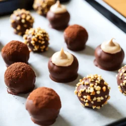 To make Strawberry Cream Chocolates, you need a few fresh ingredients. Here’s what you will need: - 1 cup fresh strawberries, hulled and pureed - 1 cup heavy cream - 8 oz dark chocolate, chopped - 1/4 cup powdered sugar - 1 teaspoon vanilla extract - Pinch of salt - Cocoa powder or crushed nuts (for coating, optional) Each ingredient plays a special role. Fresh strawberries give a bright flavor. Heavy cream adds sweetness and richness. Dark chocolate creates a lovely shell, while powdered sugar sweetens the cream. Vanilla extract enhances the taste, and salt balances the flavors. You can use cocoa powder or crushed nuts for a fun finish. These ingredients together make a delightful treat! {{ingredient_image_1}} To start, I take fresh strawberries and hull them. Then, I puree one cup of strawberries in a bowl. Next, I add one cup of heavy cream to the strawberries. Using a hand mixer, I beat this mixture until it thickens and forms peaks. After that, I gradually add 1/4 cup of powdered sugar, one teaspoon of vanilla extract, and a pinch of salt. I mix everything until it’s smooth and well combined. Once done, I place the bowl in the refrigerator to chill for about 30 minutes. This helps the cream firm up nicely. While the strawberry cream chills, I melt eight ounces of dark chocolate. I can do this in two ways. The first way is to use a heatproof bowl over a saucepan of simmering water. This is called a double boiler. The second way is to use the microwave. I chop the chocolate and place it in a bowl. I microwave it in short bursts, stirring between each burst. I keep heating until the chocolate is smooth and completely melted. After the strawberry cream has chilled, I remove it from the fridge. I use a small spoon or a piping bag to scoop small dollops of the cream onto a parchment-lined baking sheet. I freeze these dollops for about 15 to 20 minutes until they are firm. Once they are ready, I dip each dollop into the melted dark chocolate. I make sure each one is fully coated. Using a fork, I lift them out and tap off the excess chocolate. If I want, I can roll them in cocoa powder or crushed nuts for extra texture. Finally, I place the coated chocolates back on the parchment paper. I let them set at room temperature or return them to the fridge for quicker setting. Once set, they are ready to enjoy! To make the best strawberry cream filling, use fresh strawberries. Their flavor shines through. Puree them well for a smooth texture. When you mix in the heavy cream, keep it cold. Cold cream whips better. Use a hand mixer to beat the mixture until it thickens. This adds air and makes it light. Gradually add powdered sugar, vanilla, and salt. This gives sweetness and depth. Chill the mixture for about 30 minutes. This helps it firm up nicely. Melting chocolate can be tricky, but I have some tips. The double boiler method is safe and effective. Place chopped dark chocolate in a heatproof bowl over simmering water. Stir often for even melting. If you prefer the microwave, use short bursts. Heat for 20 seconds, then stir. Repeat until smooth. Avoid overheating, as chocolate can seize up. Once melted, let it cool slightly before dipping. This helps with coating. To keep your strawberry cream chocolates fresh, store them in the fridge. Use an airtight container to prevent drying. They last about a week. If you want to extend their life, freeze them. Place them in a single layer in a freezer-safe container. To enjoy, thaw them in the fridge overnight. This keeps the texture nice. Enjoy your delicious treats at their best! Pro Tips Use Fresh Strawberries: Fresh strawberries yield the best flavor and texture for the cream filling. Make sure to choose ripe, juicy strawberries for optimal sweetness. Chill Equipment: For a thicker cream, chill your mixing bowl and beaters in the refrigerator for about 10 minutes before whipping the heavy cream. This helps achieve better peaks. Coating Alternatives: Experiment with different coatings! Besides cocoa powder and crushed nuts, try shredded coconut or sprinkles for a fun twist on the chocolate coating. Storage Tips: Store your Strawberry Cream Chocolates in an airtight container in the refrigerator for up to a week. For longer storage, freeze them in a single layer and transfer to a container once solid. {{image_2}} You can change the flavor of these chocolates easily. Try using different fruits. For example, use raspberries, blueberries, or even mango for a twist. Each fruit brings its own taste. You can also add a splash of orange juice for a zesty kick. Mix in some mint for a refreshing note. The options are endless, so feel free to experiment! Want sweeter chocolates? Add more powdered sugar to the cream mix. If you prefer less sweetness, cut back on the sugar. You can also change the texture. For a thicker filling, use less cream. If you want a creamier texture, add more heavy cream. Adjusting these factors can make a big difference in taste. You can easily make these chocolates vegan. Swap heavy cream for coconut cream. Use dark chocolate that is dairy-free. Replace powdered sugar with a vegan-friendly alternative. Making these treats dairy-free is simple. Just follow the same steps, but choose plant-based products. Everyone can enjoy these delicious treats! Store your Strawberry Cream Chocolates in an airtight container. This keeps them fresh. Place a layer of parchment paper between layers to avoid sticking. Keep them in the fridge for the best taste. If you want to store them longer, you can freeze them. These chocolates last about one week in the fridge. If you freeze them, they can stay good for up to three months. To freeze, place them in a single layer on a baking sheet first. Once solid, transfer them to a container. This helps maintain their shape and flavor. You don't need to reheat these chocolates. Serve them cold for a refreshing treat. Pair them with fresh strawberries or a scoop of ice cream. This adds extra fun to your dessert. Enjoy them at parties or as a sweet snack anytime! To make strawberry cream chocolates from scratch, follow these steps: 1. Prepare the filling: Mix pureed strawberries and heavy cream in a bowl. Beat until thick. 2. Add sweetener: Gradually blend in powdered sugar, vanilla extract, and salt. 3. Chill: Refrigerate the mixture for 30 minutes to firm it up. 4. Melt chocolate: Use a double boiler or microwave to melt dark chocolate. 5. Form dollops: Scoop the chilled filling onto a baking sheet. 6. Freeze: Freeze dollops for 15-20 minutes until firm. 7. Coat: Dip frozen dollops in melted chocolate. Tap off excess chocolate. 8. Add texture: Roll in cocoa powder or crushed nuts if desired. 9. Set: Let them cool at room temperature or refrigerate until set. This process gives you delicious homemade strawberry cream chocolates that are fun to make! You can buy strawberry cream chocolates at various places: - Local chocolatiers: Many local shops make artisanal chocolates. - Grocery stores: Check the candy aisle for pre-packaged options. - Online retailers: Websites like Amazon offer a wide selection. - Farmers' markets: Some vendors create unique chocolate treats. Buying from local sources often supports small businesses and fresh ingredients. Yes, you can use different types of chocolate for coating! Here are some options: - Milk chocolate: This adds a creamy sweetness to your chocolates. - White chocolate: It provides a rich, sweet flavor that pairs well with strawberries. - Ruby chocolate: This unique chocolate adds a fruity twist. Feel free to mix and match to find your favorite combination. Each type will give a distinct taste and look to your strawberry cream chocolates! In this blog post, we explored how to create delicious strawberry cream chocolates. We listed the key ingredients, including fresh strawberries and dark chocolate. You learned step-by-step methods to prepare the filling and melt the chocolate. We also shared tips for the best results, along with fun variations to match your tastes. Finally, we covered storage tips to keep your treats fresh. Now you can enjoy making these chocolates anytime. Have fun experimenting and sharing with friends!