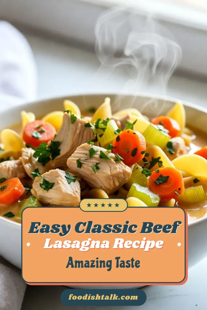 Cozy up with this creamy chicken noodle soup that’s ready in just 30 minutes! This quick chicken noodle soup recipe is perfect for busy nights, combining tender chicken, fresh veggies, and rich cream for a comforting dish. You’ll love how easy this homemade chicken noodle soup comes together, making it the ideal easy chicken soup with cream. Try it now and enjoy a warm bowl of goodness! Save this recipe for later! #ChickenNoodleSoup #ComfortFood #QuickRecipes #EasyMeals