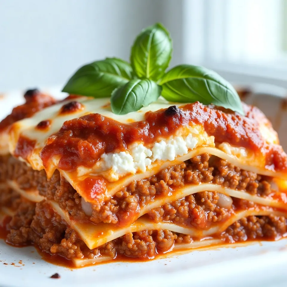 To make Million Dollar Italian Lasagna, you will need: - 12 lasagna noodles - 1 pound ground beef - 1 pound Italian sausage, casing removed - 1 onion, finely chopped - 3 cloves garlic, minced - 2 jars (24 oz each) marinara sauce - 15 oz ricotta cheese - 1 egg - 2 cups shredded mozzarella cheese - 1 cup grated Parmesan cheese - 1 teaspoon dried oregano - 1 teaspoon dried basil - Salt and pepper to taste - Fresh basil leaves for garnish For a richer taste, consider these alternatives: - Use homemade marinara sauce instead of store-bought. - Swap ground beef for ground turkey for a lighter option. - Try fresh mozzarella for a creamier texture. - Use farm-fresh eggs for the ricotta mixture. Choosing the right brand can make a big difference. Here are my favorites: - Marinara Sauce: Rao's Homemade is a top choice. - Ricotta Cheese: Look for Galbani or Polly-O for creaminess. - Mozzarella Cheese: Whole Foods 365 brand has great flavor. - Parmesan Cheese: Grana Padano is a fantastic option for a nutty taste. {{ingredient_image_1}} Start by boiling water in a large pot. Add salt to the water to enhance the flavor. Once the water boils, add the 12 lasagna noodles. Cook them until they are al dente, which means they should still have a slight bite. This usually takes about 8-10 minutes. Drain the noodles and set them aside. In a large skillet, heat it over medium heat. Add 1 pound of ground beef and 1 pound of Italian sausage. Cook until browned, breaking the meat apart with a spatula. Drain any excess fat from the pan. Then, add 1 finely chopped onion and 3 cloves of minced garlic. Cook until the onion turns clear, about 3-4 minutes. Next, stir in 2 jars of marinara sauce. Let it simmer for about 10 minutes. Season with salt, pepper, 1 teaspoon of dried oregano, and 1 teaspoon of dried basil. Grab a 9x13 inch baking dish. Start by spreading a thin layer of the meat sauce on the bottom. Place 4 lasagna noodles on the sauce. In a separate bowl, mix together 15 oz of ricotta cheese, 1 egg, and some salt and pepper. Spread half of this ricotta mix over the noodles. Then, sprinkle one-third of the 2 cups of shredded mozzarella cheese on top. Repeat this layer: add more meat sauce, 4 more noodles, the rest of the ricotta, and another third of mozzarella. For the final layer, place the last 4 noodles on top. Add the remaining meat sauce. Finish with the rest of the mozzarella and all of the 1 cup of grated Parmesan cheese. Cover the baking dish with aluminum foil. Bake it in the preheated oven at 375°F (190°C) for 25 minutes. After that, remove the foil. Bake for an additional 15-20 minutes. You want the cheese to be bubbly and slightly golden. Once done, let the lasagna cool for 10 minutes before slicing. Garnish with fresh basil leaves for a pop of color. To make your lasagna extra creamy, use a mix of cheeses. I add ricotta and mozzarella for smoothness. Mixing in some cream or sour cream also boosts creaminess. A good blend makes each bite rich and delightful. Don't skip the egg in the ricotta. It helps bind the cheese and adds a nice texture. To keep your lasagna from falling apart, let it cool before slicing. This helps the layers set. Also, make sure your noodles are cooked al dente. If they're too soft, they may break. Layering properly also helps. Start with sauce, then noodles, and repeat. Press down gently to keep layers tight. Garnish your lasagna for a beautiful finish. Fresh basil leaves add color and flavor. You can also sprinkle extra Parmesan on top. A drizzle of olive oil enhances the look and taste. Serve with a side salad for a complete meal. These touches make your dish stand out. Pro Tips Use Fresh Ingredients: Fresh herbs and high-quality cheeses can elevate the flavor of your lasagna significantly. Let It Rest: Allow the lasagna to cool for at least 10 minutes before slicing to help it hold its shape. Mix the Cheeses: Combining different types of cheeses, like mozzarella and provolone, can add depth and complexity to the flavor. Customizable Layers: Feel free to add vegetables like spinach or zucchini to your layers for added nutrition and flavor. {{image_2}} To make a vegetarian version, swap the meat for veggies. You can use mushrooms, spinach, or zucchini. Start by sautéing your chosen veggies in olive oil. Add garlic for flavor. Mix these with marinara sauce to keep it rich. Layer it just like the original recipe. The creamy ricotta and melty mozzarella will still shine. For a touch of luxury, add truffle oil or truffle salt. Drizzle a little truffle oil over each layer of cheese. You can also mix truffle salt into your ricotta for extra flavor. This upgrade brings an earthy taste that pairs well with the richness of the cheeses. Just a little goes a long way in elevating your dish. Cheese can change the whole feel of your lasagna. Try using goat cheese or a mix of cheddar and mozzarella. Each cheese brings a unique taste. For a sharp kick, add some blue cheese. Mixing cheeses can also change the texture. Make sure to use fresh, high-quality cheese for the best flavor. To store leftover lasagna, let it cool first. Cut it into pieces for easy serving. Place the pieces in an airtight container. You can also wrap them tightly with plastic wrap or foil. Store the container in the fridge. Leftover lasagna stays fresh for up to four days. Freezing lasagna is a great way to save it for later. First, let the lasagna cool completely. Then, cut it into serving-size pieces. Wrap each piece tightly in plastic wrap. For extra protection, add a layer of foil. You can also store the whole dish. Just cover it well with foil. Label the container with the date. Frozen lasagna keeps well for up to three months. To reheat lasagna, start by taking it out of the fridge or freezer. If it’s frozen, let it thaw overnight in the fridge. For reheating, preheat your oven to 350°F (175°C). Place the lasagna in an oven-safe dish. Cover it with foil to keep it moist. Bake for about 25 minutes if it’s thawed. If frozen, it may take up to 50 minutes. Check that it’s heated through before serving. Enjoy your delicious lasagna! Yes, you can use no-cook lasagna noodles. They save time and effort. Just layer them as you would regular noodles. The key is to add enough sauce. This helps them cook well during baking. They turn soft and tender, just like traditional noodles. Let the lasagna rest for about 10 minutes. This step is very important. It allows the layers to set. If you cut too soon, the filling may spill out. A good rest helps you serve neat slices. Trust me, your guests will love the look. Absolutely! You can prepare it in advance. Assemble the lasagna and cover it tightly. Store it in the fridge for up to 24 hours. When you are ready to bake, just add a few extra minutes to the cooking time. This makes it super easy for busy days. Many side dishes go well with lasagna. Here are some great choices: - A fresh green salad - Garlic bread - Roasted vegetables - Steamed broccoli These sides balance the rich flavors of lasagna. They add freshness and make the meal complete. Enjoy your delicious feast! This post covered key steps for making the best Million Dollar Lasagna. We explored essential ingredients, smart prep tips, and creative variations. You learned how to store leftovers and answered common questions. Remember, you can adjust the recipe to fit your taste and needs. This dish can be both a family favorite and easy to share. Enjoy making this lasagna, and impress your friends and family with your skills!
