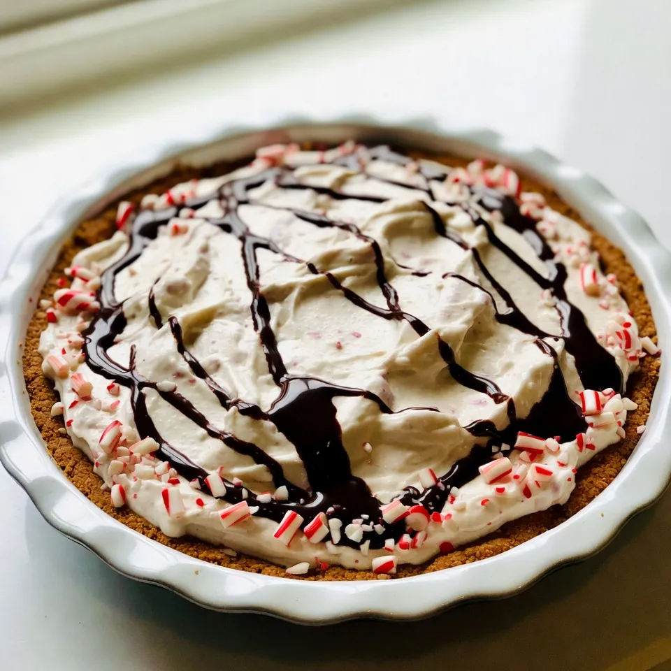 To create a delightful No-Bake Candy Cane Pie, gather these simple ingredients: - 1 ½ cups crushed graham crackers - ½ cup unsalted butter, melted - 1 (8 oz) package cream cheese, softened - ½ cup powdered sugar - 1 teaspoon vanilla extract - 1 cup heavy whipping cream - 1 cup crushed candy canes (plus extra for garnish) - ¼ cup peppermint extract - 1 tablespoon chocolate syrup (for drizzling) These ingredients come together to create a festive treat that is easy to make. The graham cracker crust gives a nice crunch, while the creamy filling is rich and flavorful. The crushed candy canes add a sweet peppermint twist that is perfect for the holidays. {{ingredient_image_1}} - First, mix 1 ½ cups of crushed graham crackers with ½ cup of melted butter. Stir until it looks like wet sand. - Next, press this mixture firmly into a 9-inch pie dish. Make sure it covers the bottom and sides well. - Chill the crust in the refrigerator for about 15 minutes. This helps it hold its shape. - In a new bowl, beat 1 (8 oz) package of softened cream cheese until it’s smooth. - Add ½ cup of powdered sugar and 1 teaspoon of vanilla extract. Mix until fully combined. - In another bowl, whip 1 cup of heavy whipping cream until stiff peaks form. This is key for a light filling. - Gently fold the whipped cream into the cream cheese mixture. Make sure it’s all blended well. - Stir in 1 cup of crushed candy canes and ¼ cup of peppermint extract until everything is even. - Pour the filling into your chilled graham cracker crust. Smooth the top with a spatula for a nice finish. - Cover the pie tightly with plastic wrap to keep it fresh. - Refrigerate for at least 4 hours, or overnight for the best results. This lets the flavors meld beautifully. To whip cream well, start with cold tools. Use a chilled bowl and beaters. Whip until stiff peaks form. This makes your pie light and fluffy. For the cream cheese mixture, soften your cream cheese first. This helps avoid lumps. Beat it until smooth before adding other ingredients. Mix slowly to keep it creamy. Adding chocolate or mint extracts can boost flavor. Just a few drops can change the taste. If you love chocolate, try adding cocoa powder too. You can also use different types of candy. Try crushed Oreos or butterscotch chips. Each candy adds a unique twist. Top your pie with festive toppings for a special touch. Consider whipped cream or extra crushed candy canes. You can also drizzle chocolate syrup on top. For a creative presentation, serve slices on colorful plates. A sprinkle of extra candy canes makes it pop. You can even add fresh mint for a fresh look. Pro Tips Crust Consistency: Ensure that the graham cracker mixture is well-combined and firmly pressed into the pie dish for a sturdy crust that holds its shape. Chill Time: For the best flavor and texture, refrigerate the pie overnight. This allows the filling to set properly and enhances the peppermint flavor. Whipping Cream Technique: When whipping the heavy cream, make sure to use a chilled bowl and beaters to achieve the best volume and stiff peaks. Garnish with Care: For a festive touch, add extra crushed candy canes just before serving to maintain their crunch and vibrant color. {{image_2}} If you love chocolate, this version is for you! To make a chocolate mint pie, swap out some ingredients. Use chocolate graham crackers for the crust. For the filling, add ¼ cup of cocoa powder to the cream cheese mixture. This adds a rich chocolate taste. You can also mix in some mini chocolate chips. Drizzle extra chocolate syrup on top for a sweet finish. For a dairy-free treat, you can make simple swaps. Use dairy-free cream cheese and whipped cream instead of the regular ones. These products now taste great and work well in this pie. To sweeten it up, use dairy-free chocolate syrup for that extra touch of flavor. Your guests won’t even know it’s dairy-free! If you need a gluten-free option, it's easy to adjust. Look for gluten-free graham crackers to make the crust. Ensure the chocolate syrup is certified gluten-free too. When assembling, keep a close eye on the ingredients. Always check labels, as some products may contain gluten. This way, everyone can enjoy a slice of your delicious pie! To keep your No-Bake Candy Cane Pie fresh, store any leftovers in the fridge. Use a tight cover or plastic wrap. This helps keep the pie from drying out. It’s best to eat leftovers within three days for the best taste. Can you freeze No-Bake Candy Cane Pie? Yes, you can! Freezing helps preserve its flavor. To freeze, wrap the pie well in plastic wrap and place it in an airtight container. When you’re ready to eat, thaw the pie in the fridge overnight. This keeps it creamy and tasty. Serve it chilled, and feel free to add extra candy canes on top for that festive touch! Yes, you can! If you want to switch things up, try using other cookies. Here are some great alternatives: - Oreo cookies for a chocolate twist - Digestive biscuits for a unique flavor - Vanilla wafers for a sweeter crust These options will give your pie a fun new taste! The pie needs to chill for at least four hours. This time helps the flavors mix well. If you can wait longer, chill it overnight. The longer it sits, the better it tastes! If you don’t have peppermint extract, don’t worry! Here are some substitutes: - Mint extract for a similar flavor - Vanilla extract for a milder taste - Almond extract for a sweet twist These alternatives can still make your pie festive and delicious! This no-bake candy cane pie is fun and easy to make. You learned how to prepare a delicious crust, whip the cream, and blend in festive flavors. I shared tips on ensuring perfect texture and creative serving ideas. Remember, you can adjust the recipe for gluten-free and dairy-free options. Store leftovers properly and even freeze your pie for later. With this guide, your dessert will be the star of any gathering. Enjoy every bite and share your own unique twist!