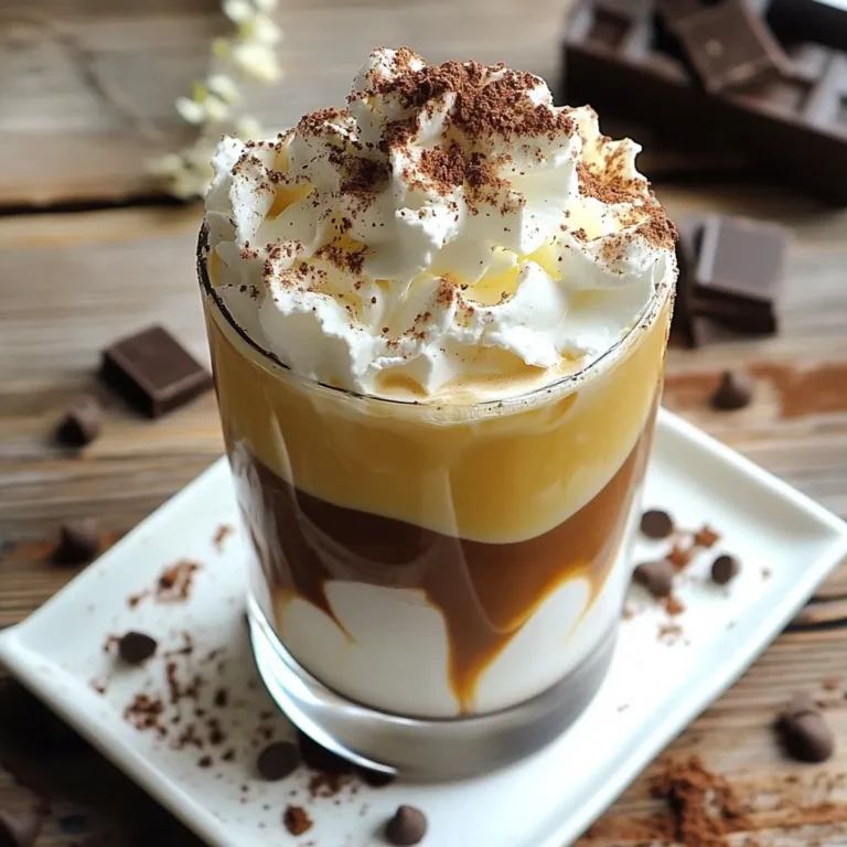 - 1 cup cold brewed coffee - 1/2 cup milk (or a dairy-free alternative) - 1/4 cup chocolate syrup - 1/4 cup heavy cream - 1/4 teaspoon vanilla extract - Crushed ice - Optional garnishes (cocoa powder or grated chocolate) Let's dive into the ingredients for the Baileys White Russian. Each item plays a key role in creating this creamy delight. First, you need cold brewed coffee. It gives a smooth taste, perfect for this drink. Make sure it’s chilled. Then, grab your milk. You can use regular cow’s milk or a dairy-free option like almond or oat milk. Next, chocolate syrup adds sweetness and richness. It brings the flavors together in a yummy way. Heavy cream is next on the list. It adds that luscious, creamy texture we all love. Don’t forget the vanilla extract. Just a tiny bit will enhance all the flavors. You’ll also need crushed ice to make your drink cold and refreshing. Lastly, consider optional garnishes like cocoa powder or grated chocolate. They add a lovely finish to your drink. Now you have everything to create this tasty Baileys White Russian. Enjoy the blend of flavors! {{ingredient_image_1}} First, grab a large mixing jug. Pour in one cup of cold brewed coffee. Next, add half a cup of milk. You can use a dairy-free milk if you like. Now, pour in one-fourth cup of chocolate syrup. This gives our drink a sweet touch. Finally, add a quarter teaspoon of vanilla extract for extra flavor. Stir the mixture well. Make sure everything blends together nicely. Take a glass and fill it with crushed ice. Pack it in well, almost to the top. This will cool your drink perfectly. Now, slowly pour the coffee mixture over the ice. Fill the glass about three-quarters full. Watch as the mix swirls around. It looks so inviting! In a separate bowl, take a quarter cup of heavy cream. Whisk it until soft peaks form. This means the cream should be fluffy but still hold its shape. Once whipped, gently spoon the cream on top of your coffee mix. Go slowly to create a lovely layer. Finally, dust the top with cocoa powder or grated chocolate. This adds a nice finish. Enjoy your creamy Baileys White Russian! - Choosing the right coffee: Use cold brewed coffee for a smooth taste. It blends well with the cream and chocolate. Dark roasts add a rich flavor, while lighter roasts bring brightness. Experiment to find your favorite. - Adjusting sweetness levels with chocolate syrup: The chocolate syrup is key for flavor. Start with 1/4 cup, then taste. If you want it sweeter, add more syrup slowly. Remember, you can always add, but you can't take away! - How to garnish effectively: Garnishing adds flair. Use cocoa powder or grated chocolate for a nice touch. Lightly dust it on top of the whipped cream. This makes it look pretty and adds extra flavor. - Glassware suggestions for serving: Choose a clear glass to show off your drink. A highball glass works great. If you like a fun twist, use a mason jar. It gives a cozy feel, plus it’s easy to carry. Pro Tips Choose Quality Coffee: Use a high-quality cold brew for the best flavor, as it will significantly enhance the overall taste of your drink. Experiment with Milk Alternatives: Try different dairy-free milk options like almond or oat milk to find your favorite flavor combination. Whip the Cream Just Right: Be careful not to over-whip the heavy cream; stop when soft peaks form for a light and airy topping. Garnish Creatively: Besides cocoa powder or grated chocolate, consider adding a sprinkle of cinnamon or a drizzle of caramel for extra flavor. {{image_2}} You can make your Baileys White Russian even more fun. Try adding flavored syrups. Caramel or hazelnut syrup gives a sweet twist. Just one or two tablespoons can change the taste. You can also use a dairy-free alternative for milk. Almond or oat milk works well. This makes the drink lighter and perfect for everyone. Want to up the fun? Add a splash of vodka. This will give your drink an extra kick. You can also switch up the liqueurs. Try coffee liqueur for a stronger coffee flavor. Or use chocolate liqueur for a richer taste. Experimenting with these options can lead to tasty surprises. Enjoy finding your perfect mix! To store leftovers safely, keep your Baileys White Russian in a sealed container. It will stay fresh for up to two days in the fridge. The milk and cream are best used within that time. - Cold brewed coffee: 1 week - Milk or dairy-free alternative: 5-7 days - Chocolate syrup: 1 year - Heavy cream: 1 week after opening - Vanilla extract: Indefinite if stored cool You can prepare parts of this drink in advance. Brew the coffee up to a week ahead and store it in the fridge. This makes your drink quick to assemble. For the whipped cream, whip it just before serving. This keeps it fluffy and light. If you want to combine everything early, do it right before serving. This way, the cream stays on top for a lovely look. Enjoy the creamy delight! A Baileys White Russian is a creamy twist on the classic White Russian cocktail. The traditional White Russian uses vodka, coffee liqueur, and cream. In a Baileys White Russian, we swap the coffee liqueur for Baileys Irish Cream. This change adds a rich, velvety flavor that pairs well with coffee. The drink is sweet, smooth, and perfect for any occasion. Yes, you can easily make a dairy-free Baileys White Russian. Instead of milk and heavy cream, use dairy-free alternatives like almond milk or coconut cream. There are many options available, so pick one that you enjoy. Look for non-dairy chocolate syrup to keep the flavor intact. You can still enjoy a creamy drink without dairy. Making a Baileys White Russian is quick and easy! It takes about 10 minutes to prepare. You can mix the ingredients and assemble the drink in no time. This means you can enjoy your tasty treat without waiting long. Perfect for a quick dessert or a fun drink with friends! Making a Baileys White Russian is easy and fun. We started with the right ingredients and learned to mix them well. You can customize flavors and make it dairy-free. With tips on presentation and storage, your drink can impress anyone. Enjoy it fresh or try a new twist. Now, go ahead and create your own delicious Baileys White Russian!