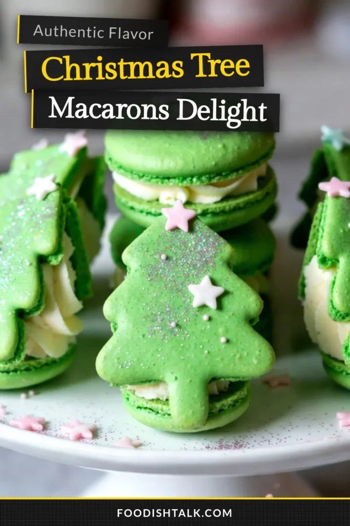 Make your holidays merry and bright with these delightful Christmas Tree Cake Macarons! Perfect for your festive dessert ideas, these peppermint macarons combine the flavors of a classic Christmas tree cake recipe. Easy to follow, this holiday baking recipe will impress your guests and elevate your celebrations. Don't miss out—save this delicious recipe and bring a touch of festive magic to your holiday table! #ChristmasMacarons #HolidayBakingRecipes #FestiveDessertIdeas #PeppermintMacarons