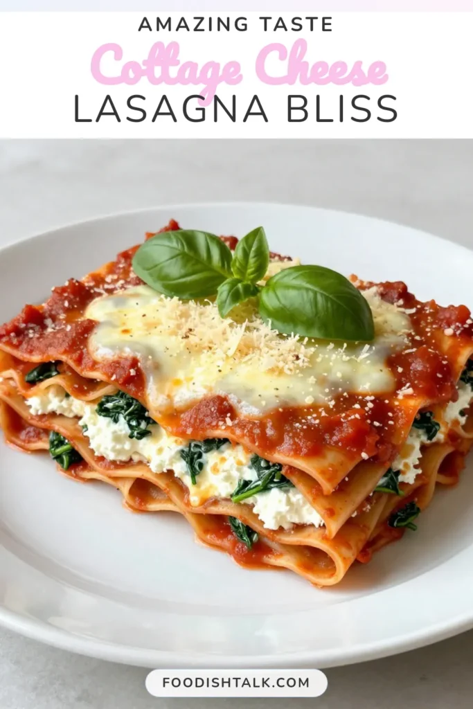 Discover a delicious Cottage cheese lasagna recipe that's perfect for a healthy family meal! This vegetable lasagna easy to make features layers of creamy cottage cheese, ricotta cheese, and nutritious spinach, creating a cheesy cottage cheese dish that everyone will love. Enjoy this delightful twist on traditional lasagna and savor the rich flavors! Try it today and save your favorite recipe! #CottageCheeseLasagna #HealthyLasagna #VeggieLasagna #ComfortFood