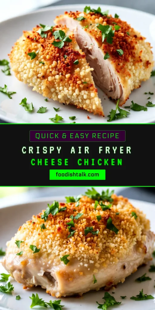 Discover the ultimate Air Fryer Parmesan Chicken with this easy Parmesan Crusted Chicken Recipe! Enjoy crispy air fryer chicken that's quicker than traditional frying and packed with flavor. Perfect for weeknight dinners, this panko crusted chicken will impress everyone at your table. Try it today for a delicious meal and save for later! #AirFryerChicken #CrispyChicken #EasyRecipes #ParmesanChicken