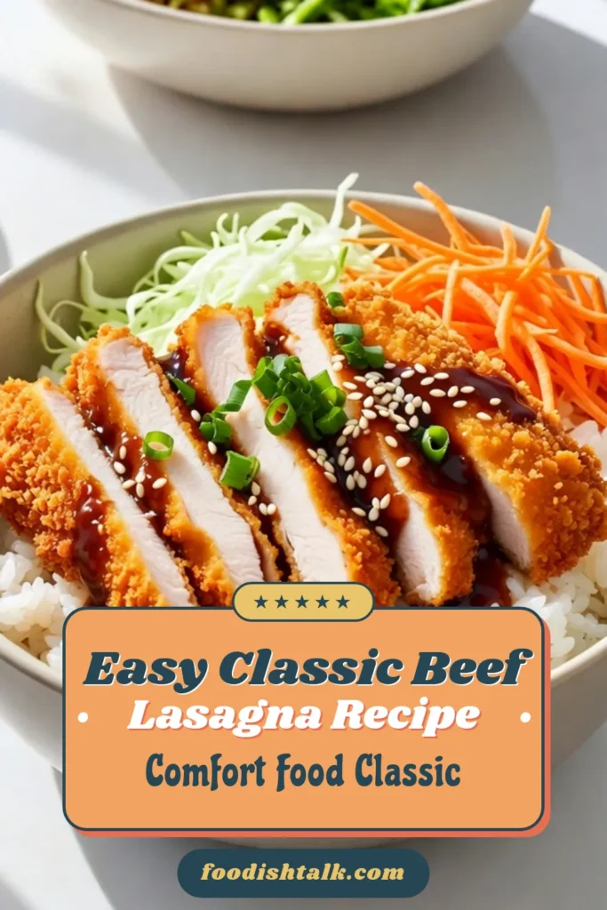 Indulge in a delicious Crunchy Chicken Katsu Bowl that’s perfect for any meal! This quick Chicken Katsu Recipe features panko breaded chicken fried to golden perfection, served over fluffy rice and colorful veggies. Drizzle with flavorful Katsu sauce for an authentic taste. Easy to make and bursting with flavor, this Japanese Chicken Bowl will impress your family and friends. Try it today! #ChickenKatsu #KatsuBowl #JapaneseRecipes #EasyDinner