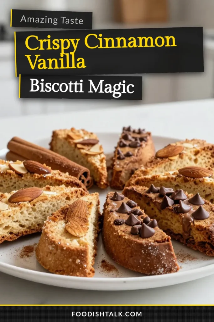 Indulge in the perfect treat with this easy homemade biscotti recipe for Cinnamon Vanilla Biscotti. With notes of cinnamon, crunchy almond biscotti, and optional chocolate chips, these biscotti cookies are perfect for any occasion. Bake a batch today and enjoy a delightful crunch with your favorite beverage! Save this recipe to impress your friends! #CinnamonVanillaBiscotti #EasyBiscottiCookies #HomemadeBiscottiRecipe #CrunchyAlmondBiscotti