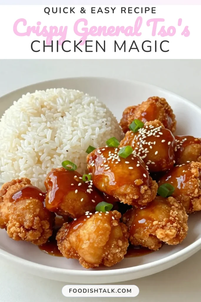 Savor the flavors of this crispy General Tso's Chicken recipe that's perfect for any night! Enjoy a homemade General Tso's Chicken with an easy Asian chicken recipe that's sure to impress. Tender fried chicken with hoisin sauce provides the perfect sweet and spicy chicken dish. Ready in just 35 minutes, this delightful meal is a must-try! Pin now for your next delicious dinner! #GeneralTsosChicken #AsianRecipe #EasyDinner #ChickenDinner