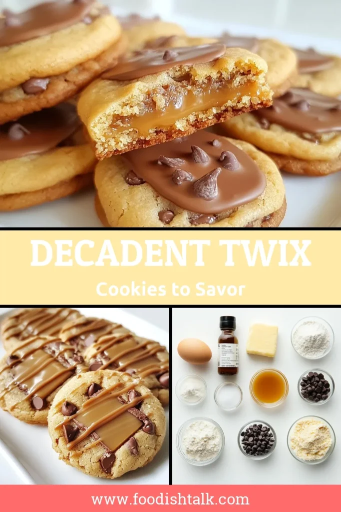 Indulge in these delicious Twix cookies with our easy Twix cookies recipe! These homemade Twix cookies combine the best of caramel and chocolate, featuring a delightful shortbread crunch. Perfect for any occasion, this cookie recipe with shortbread is simple to follow and incredibly satisfying. Don’t miss out on a taste of heaven—try making your own caramel chocolate cookies today! Save this recipe for later! #TwixCookies #HomemadeCookies #ChocolateLovers #BakingRecipes