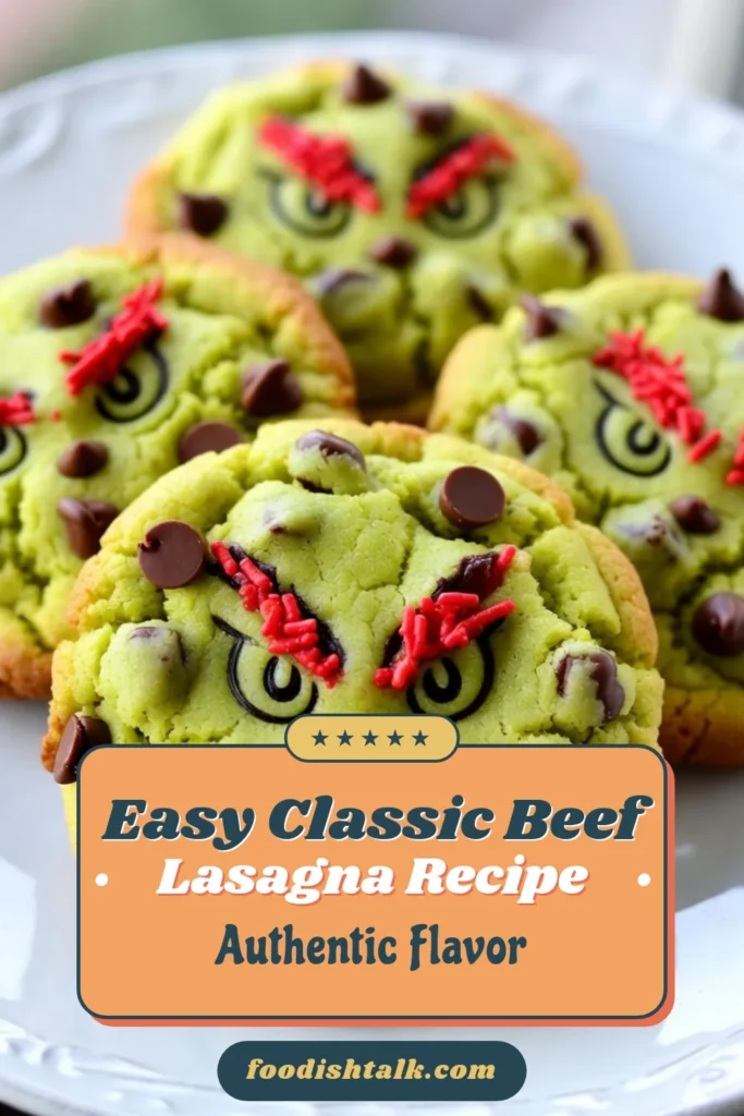 Get ready for a fun and festive treat with these Grinch cake mix cookies! This easy Christmas cookie recipe combines green cake mix, vegetable oil, and eggs for a quick holiday baking win. Toss in mini chocolate chips and red sprinkles for a pop of color and flavor. Perfect for holiday parties, these festive cookies with sprinkles will delight everyone. Bake a batch now and spread the holiday cheer! #GrinchCookies #EasyBaking #ChristmasCookies #HolidayTreats