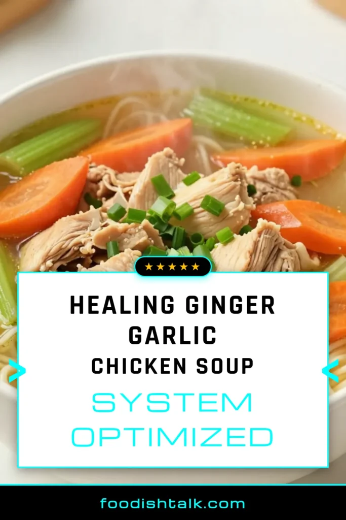 Warm your soul with this Ginger Garlic Chicken Noodle Soup that's easy to make and bursting with flavor! This homemade chicken noodle soup combines tender chicken, fragrant ginger, and garlic for a delicious Asian chicken noodle soup. Perfect for any day of the week, this easy ginger garlic soup recipe will be a family favorite. Save this recipe for a cozy night in and enjoy a bowl of comfort! #ChickenNoodleSoup #GingerGarlicSoup #HomemadeSoup #AsianCuisine
