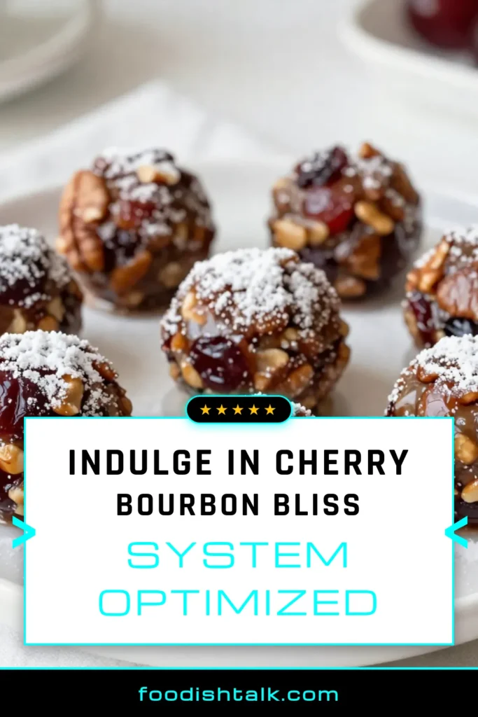Discover the perfect cherry bourbon balls recipe for your next gathering! These no-bake cherry desserts combine dried cherries, graham cracker crumbs, and bourbon for sweet cherry chocolate snacks that are easy to make. In just 15 minutes and with minimal effort, you can create delightful bourbon cherry treats that impress. Perfect for any occasion, save this easy cherry bourbon balls recipe now! #CherryBourbonBalls #NoBakeDessert #CherryTreats #SweetSnacks