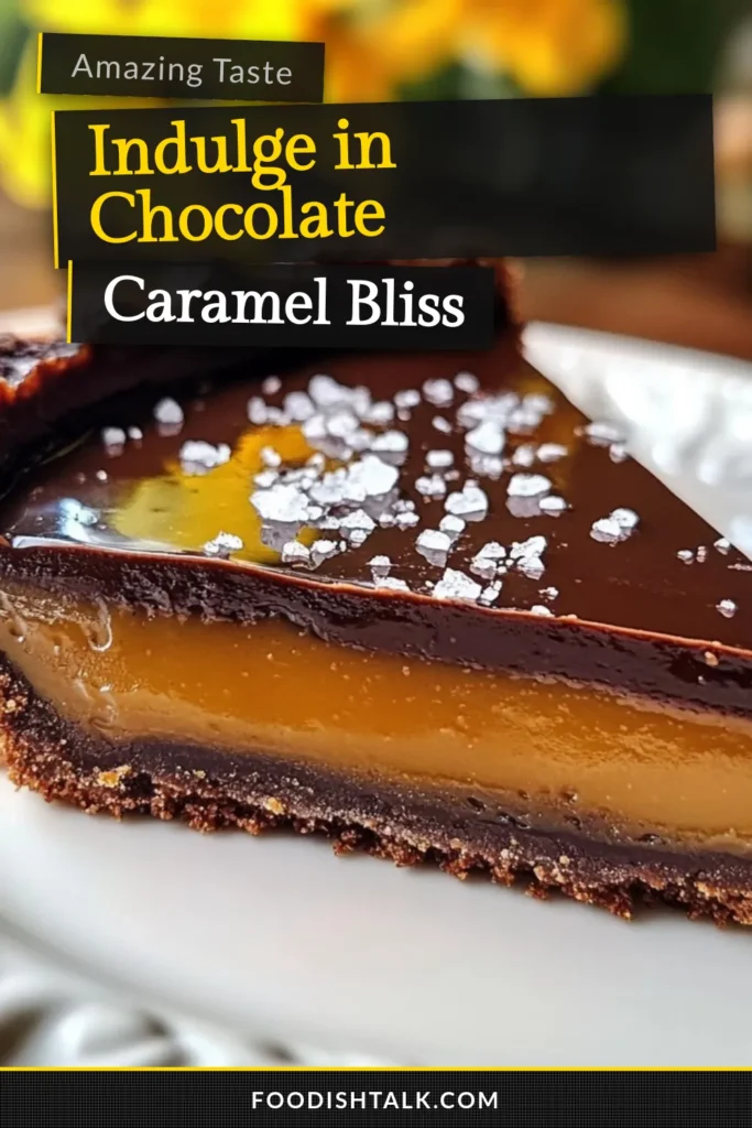 Indulge in a decadent Salted Caramel Chocolate Tart that's sure to impress! This Chocolate Tart Recipe features a rich no-bake salted caramel layer topped with smooth chocolate ganache, making it an irresistible Salted Caramel Dessert. Perfect for gatherings, this Easy Chocolate Tart is simple to create and utterly fulfilling. Save this recipe and treat yourself today! #SaltedCaramelChocolateTart #ChocolateTartRecipe #SaltedCaramelDessert #NoBakeSaltedCaramelTart