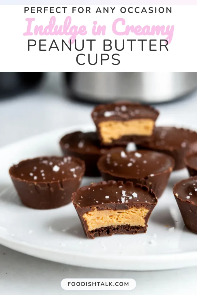Indulge in the ultimate treat with these easy homemade peanut butter cups! This no-bake recipe combines creamy peanut butter and rich dark chocolate for a decadent dessert you won't be able to resist. Perfect for satisfying your sweet tooth, these dark chocolate peanut butter treats are a quick and easy way to impress guests. Save this recipe for your next dessert craving! #PeanutButterCups #NoBakeDesserts #ChocolateLovers #DessertRecipes