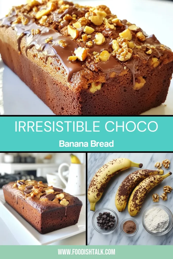 Discover the ultimate Choco-Banana Bread Recipe that will satisfy your sweet cravings! This Easy Banana Bread with Chocolate Chips is perfect for any occasion. With its moist texture and rich flavor, this Moist Chocolate Banana Bread will be a hit with family and friends. Add a twist with Banana Bread with Walnuts for extra crunch. Try this delightful Chocolate Chip Banana Loaf today and enjoy a slice of heaven! Don't forget to save the recipe! #BananaBread #ChocoBanana #Baking #DessertRecipes