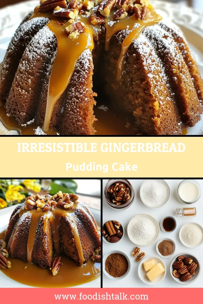 Savor the holidays with this delicious gingerbread pudding cake, drizzled with a rich toffee sauce! This warm pudding cake recipe combines the perfect spices for an easy gingerbread cake that's sure to impress. Perfect for festive gatherings, this holiday dessert recipe is a must-try. Follow this simple toffee sauce recipe for a sweet finish. Save this recipe and indulge in cozy winter flavors! #GingerbreadPuddingCake #HolidayDesserts #EasyGingerbreadCake #ToffeeSauceRecipe
