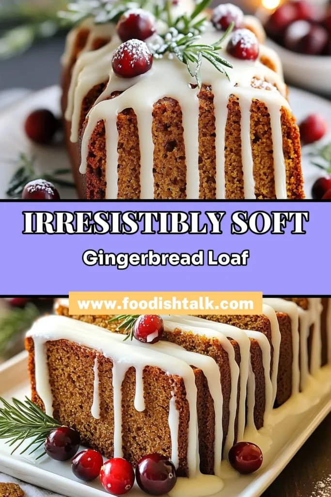 Get ready for the holidays with this easy gingerbread loaf recipe! This moist gingerbread cake is perfect for festive gatherings, drizzled with sweet icing for an extra touch. Whether you're a seasoned baker or just starting, this iced gingerbread bread is simple to make and packed with flavor. Try this delicious addition to your holiday baking recipes today and impress your family and friends. Save this recipe now! #GingerbreadLoaf #HolidayBaking #GingerbreadCake #EasyRecipes