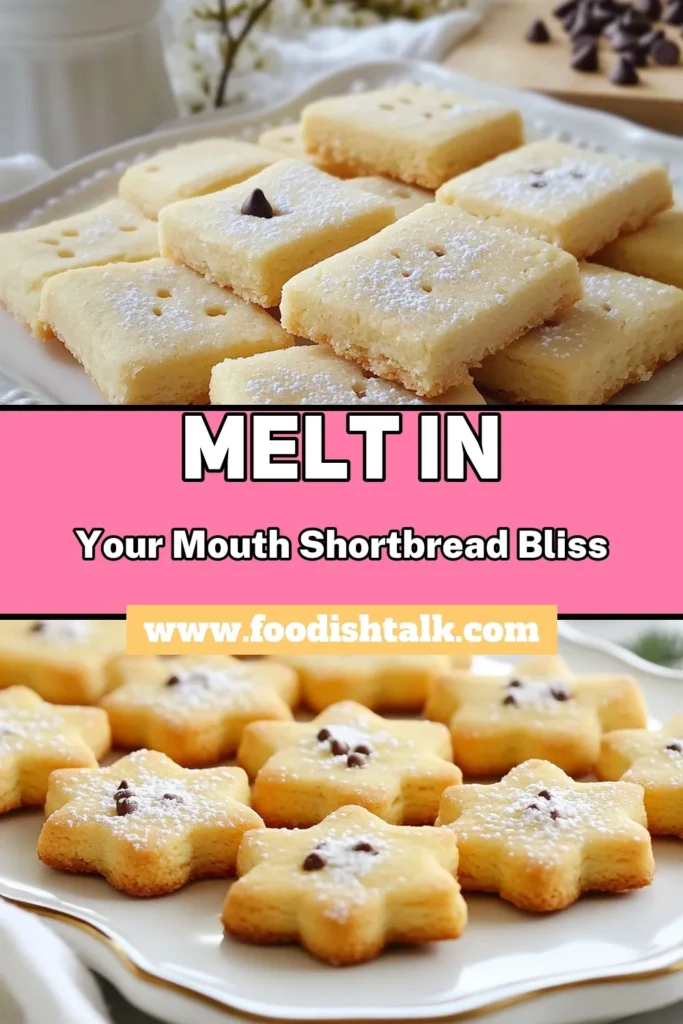 Indulge in the rich flavors of buttery shortbread cookies with this easy shortbread recipe! These homemade shortbread cookies are perfect for any occasion and can be easily customized with chocolate chip or chopped nuts. Discover how to make a classic shortbread cookie recipe everyone will love. Bake your batch today and enjoy a delightful treat! Don’t forget to save this recipe for later! #ShortbreadCookies #BakingRecipes #HomemadeCookies #SweetTreats