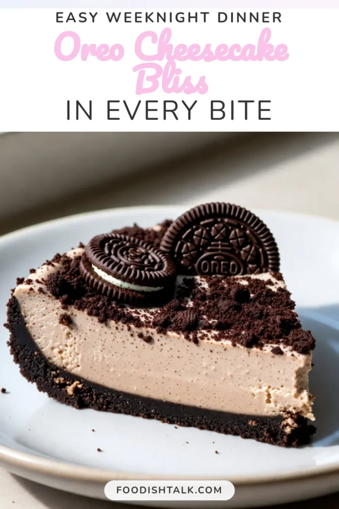 Indulge in this creamy Oreo cheesecake recipe that’s perfect for any occasion! This no-bake Oreo dessert is super easy to make and features a delicious crust and filling loaded with Oreos. Impress your friends with this easy cheesecake with Oreos that’s sure to become a favorite. Follow our simple steps to create this delightful treat! Save this recipe for your next gathering! #OreoCheesecake #NoBakeDessert #DessertIdeas #EasyCheesecake
