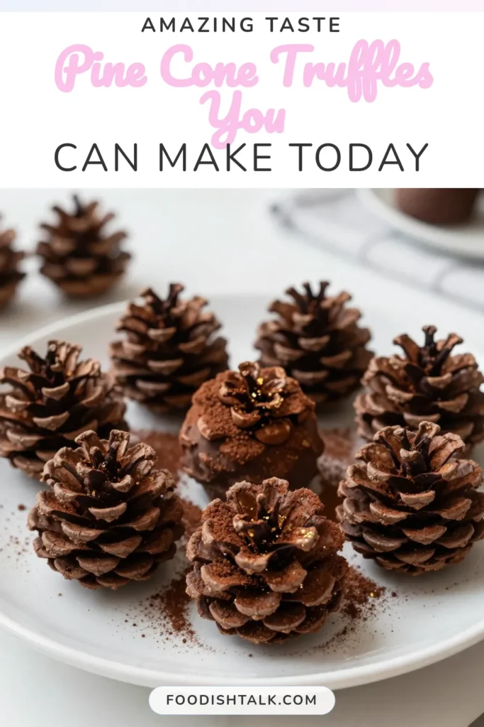Indulge in the festive spirit with these delightful Pine Cone Chocolate Truffles! This chocolate truffle recipe combines rich dark chocolate with the crunchy texture of crushed nuts, making it a perfect holiday dessert idea. These truffles also double as edible decorations for truffles, adding charm to your holiday gatherings. Create homemade chocolate gifts that everyone will love. Don’t miss out—try this easy recipe today! #ChocolateTruffles #PineConeDessert #HomemadeGifts #HolidayTreats