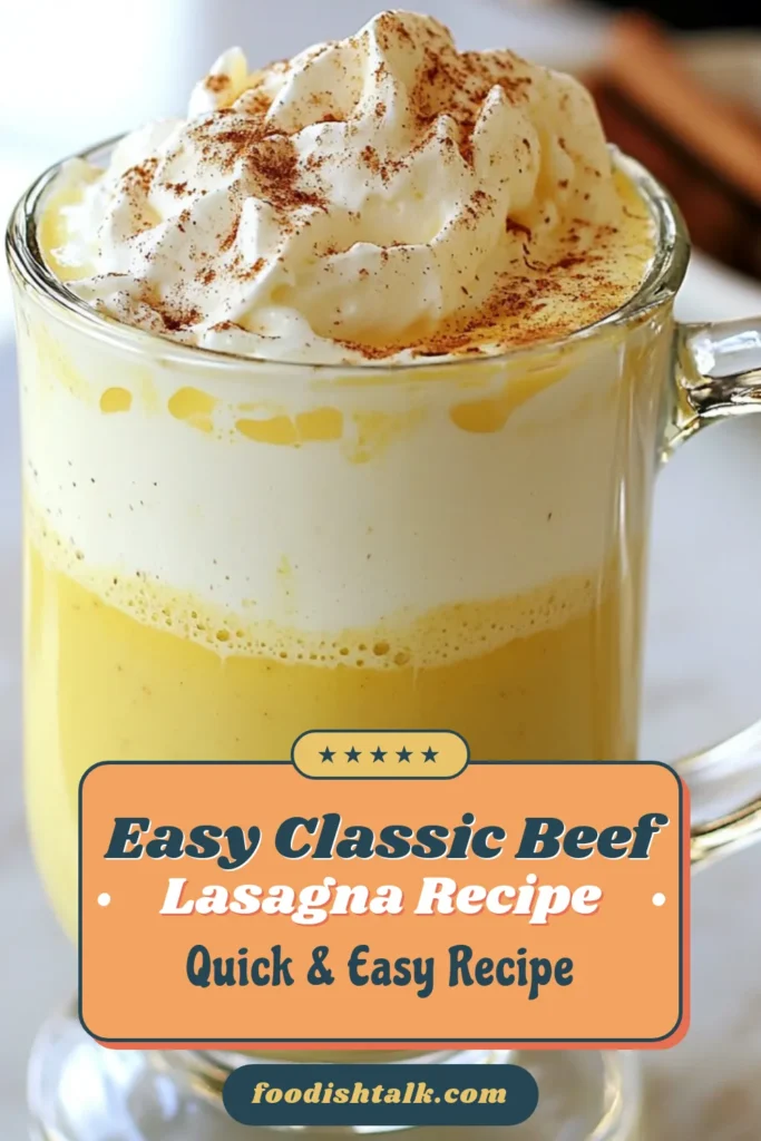 Get ready for the holidays with this Fiery holiday eggnog recipe! This homemade eggnog with spices combines creamy eggnog with cinnamon, nutmeg, and ginger for a festive eggnog drink everyone will love. Best of all, this alcohol-free eggnog recipe is perfect for the whole family. Sip on this delightful treat and impress your guests at festive gatherings. Save this recipe for a creamy holiday masterpiece! #EggnogRecipe #HolidayDrinks #FestiveSips #HomemadeEggnog